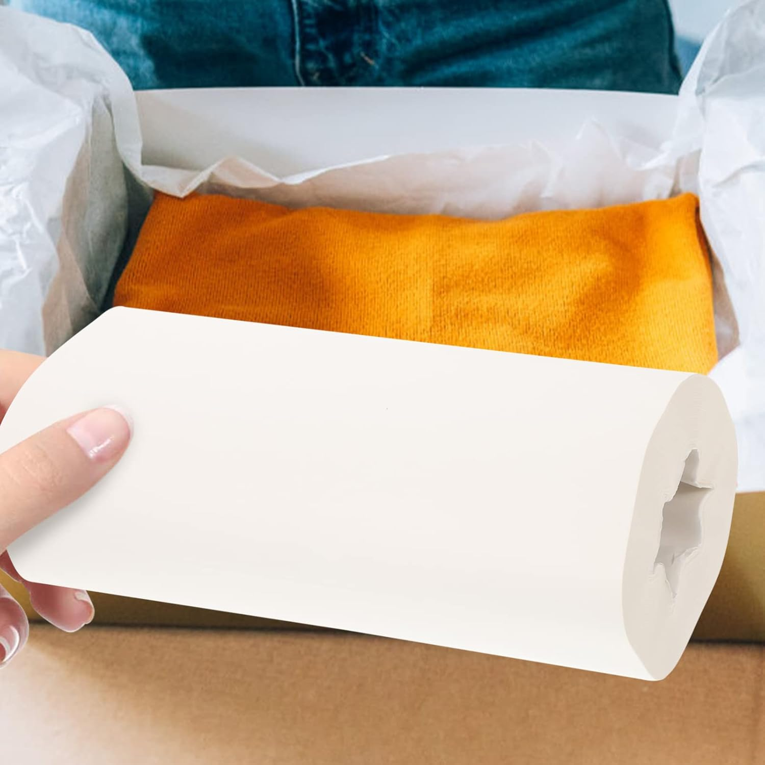 SEWACC 1 Roll Sydney Glassine Paper for Packing, Wrapping, Storage - Florist Acid Tissue, White Interlayer, Kraft Paper for Shirts