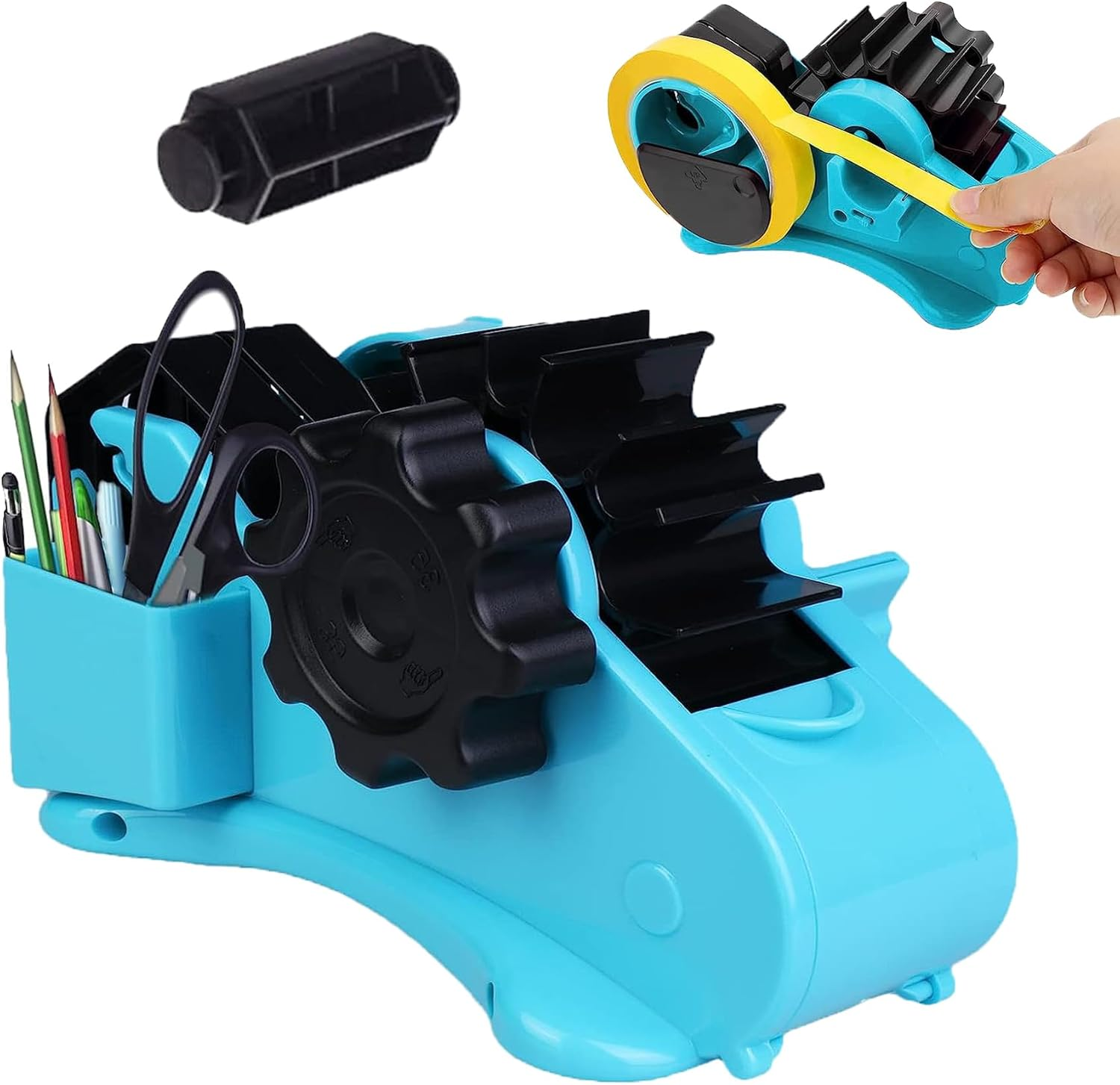 Heat Tape Dispenser, Multiple Roll Cut Heat Tape Dispenser Sublimation to Precut 1.4'' Pieces for Heat Press, 1+3'' Core, Semi-Automatic Heat Transfer Tape Dispenser with Compartment Slots (Navy Blue) image number 5