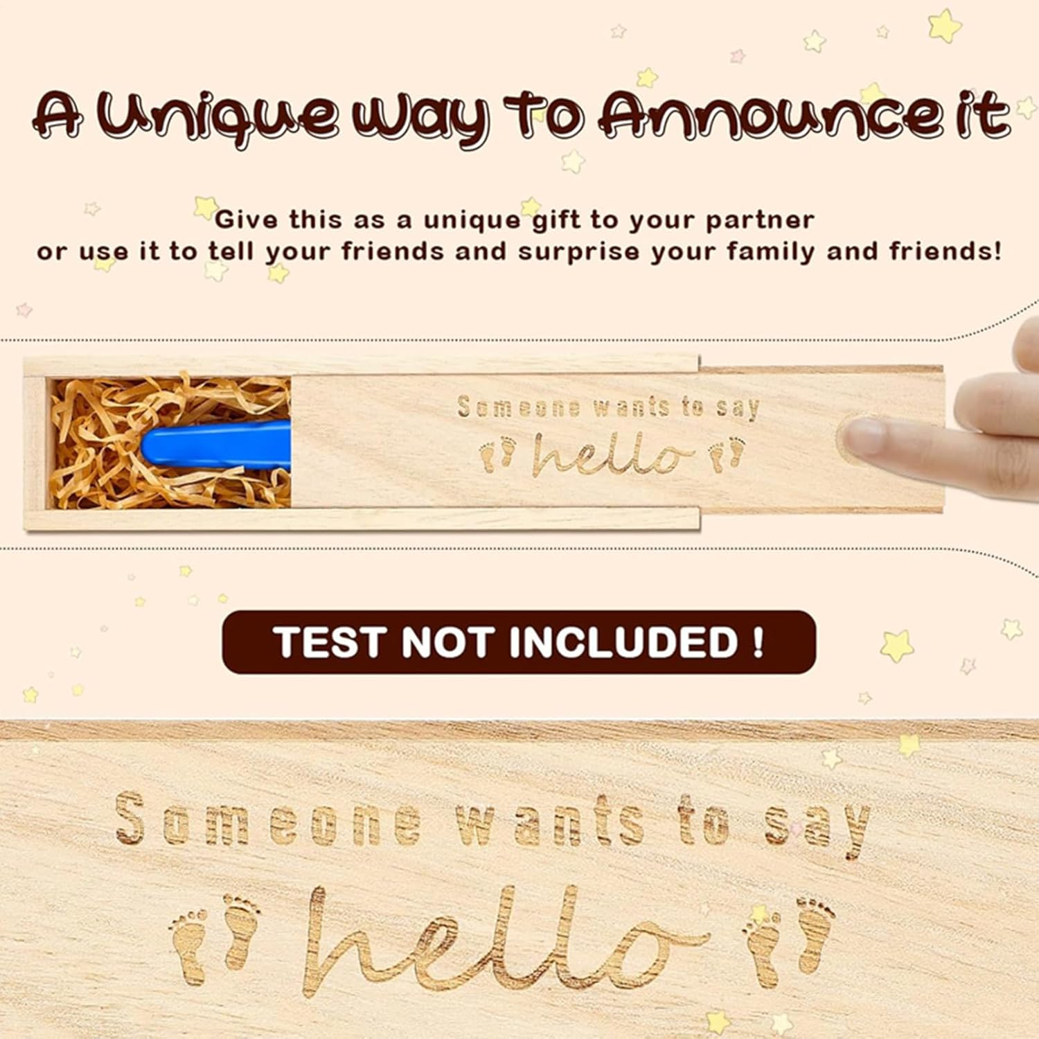 Pregnancy Test Keepsake Box | Elegant Baby Announcement Gift Box for Husband, Parents, Grandparents | Compact Memory Storage Holder for Test Stick, Baby Souvenir, Reveal image number 4