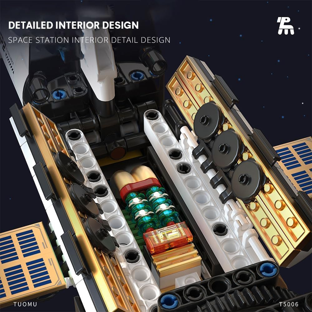 TUOMU International Space Station Building Blocks Set, 2221 PCS Creative Space Explore Model Kit with Electric Gravity Ring, Education Buidling Toy for Kids 8+ and Adults image number 4
