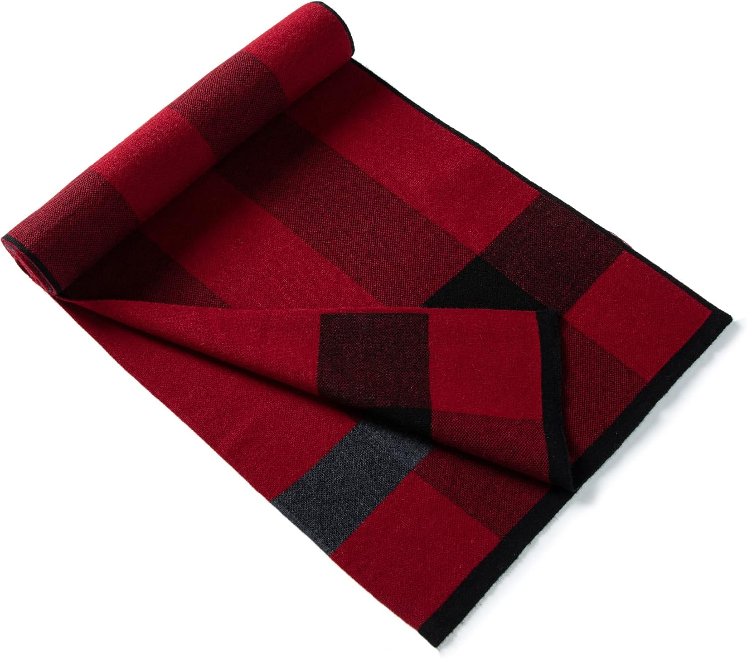 Lindoro Merino Wool Scarf for Men, Tartan Warm Lightweight Plaid Winter Long Scarves W/Gift Box
