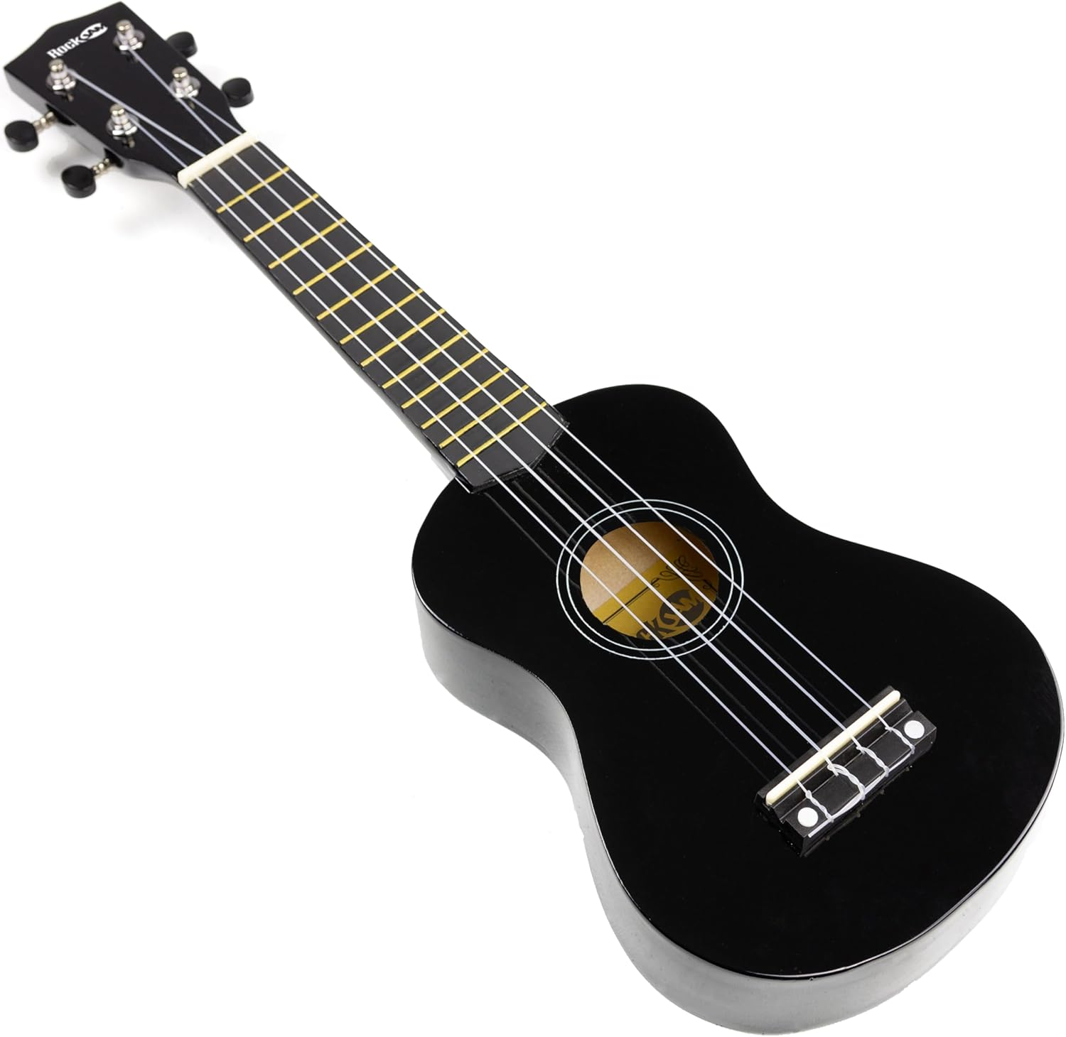 Rockjam, 4-String Ukulele, Right, Black, Soprano (UK-222-BK)
