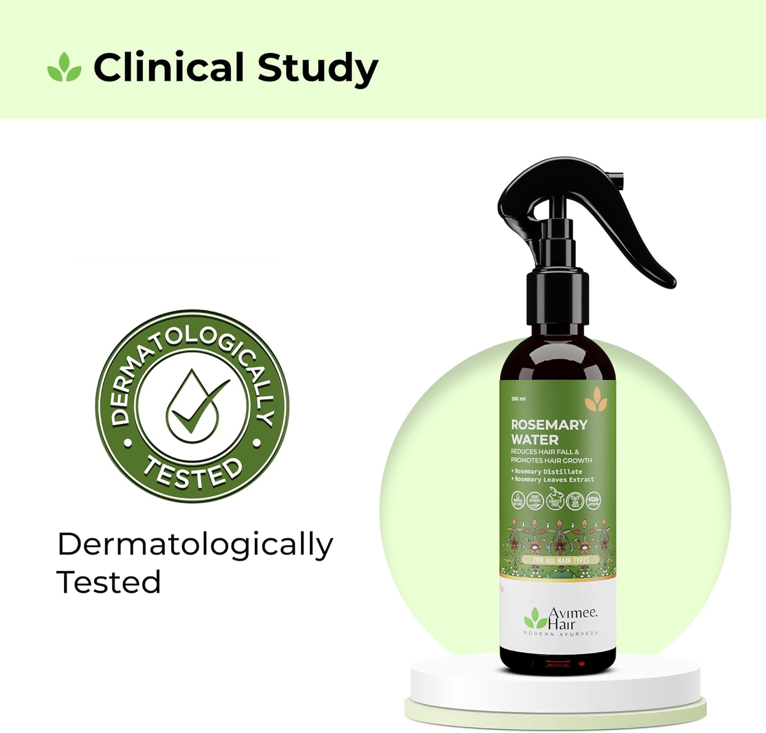 AVIMEE HERBAL Rosemary Water for Hair Growth (200 Ml) Mist Spray for Hairfall for Unisex image number 3