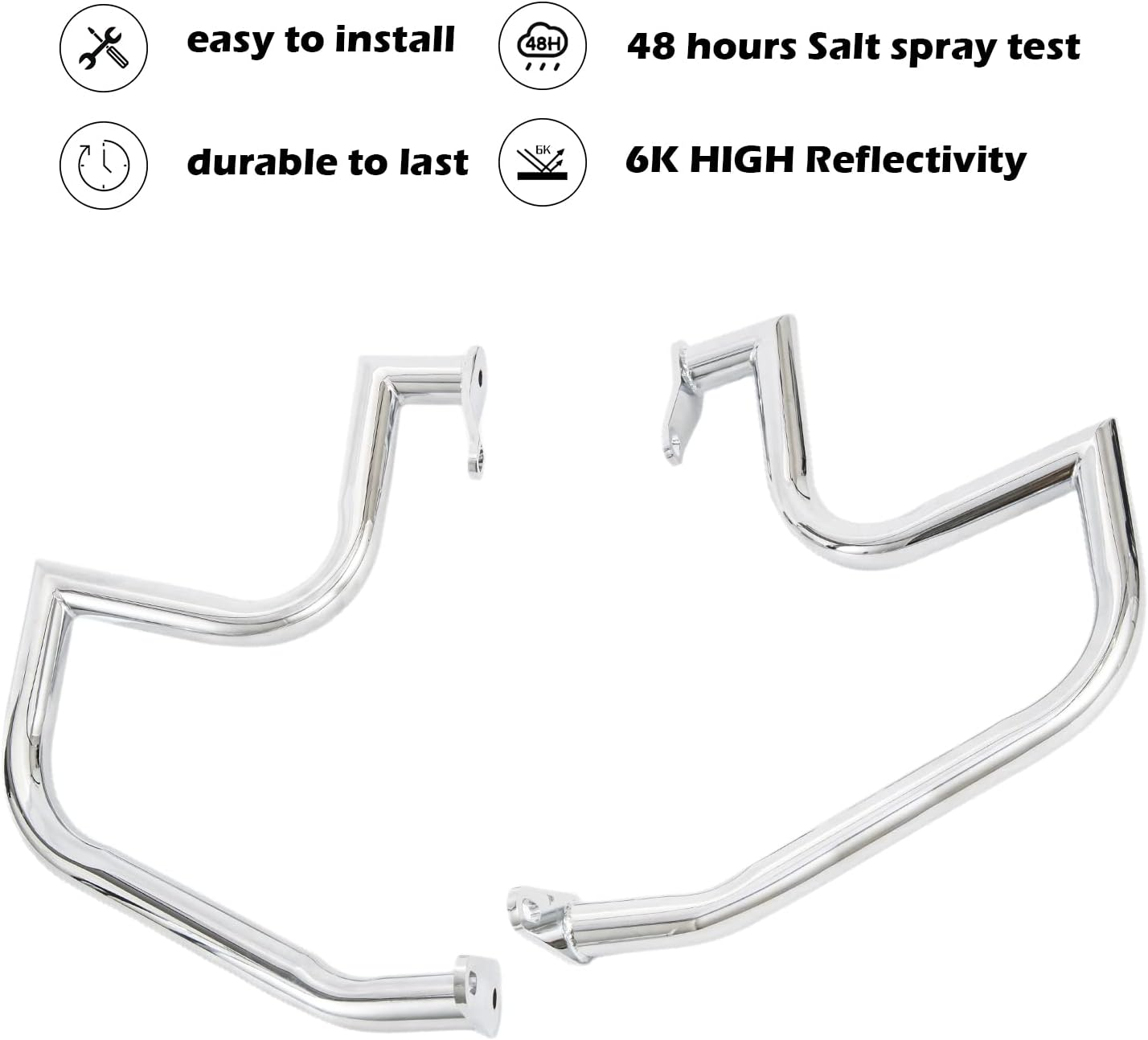 Kinglemc Crash Bar Engine Guard Highway Freeway Bar for Suzuki VL800 Intruder Volusia 800 C50 M50 Boulevard 2005-2022 (Silver) image number 3