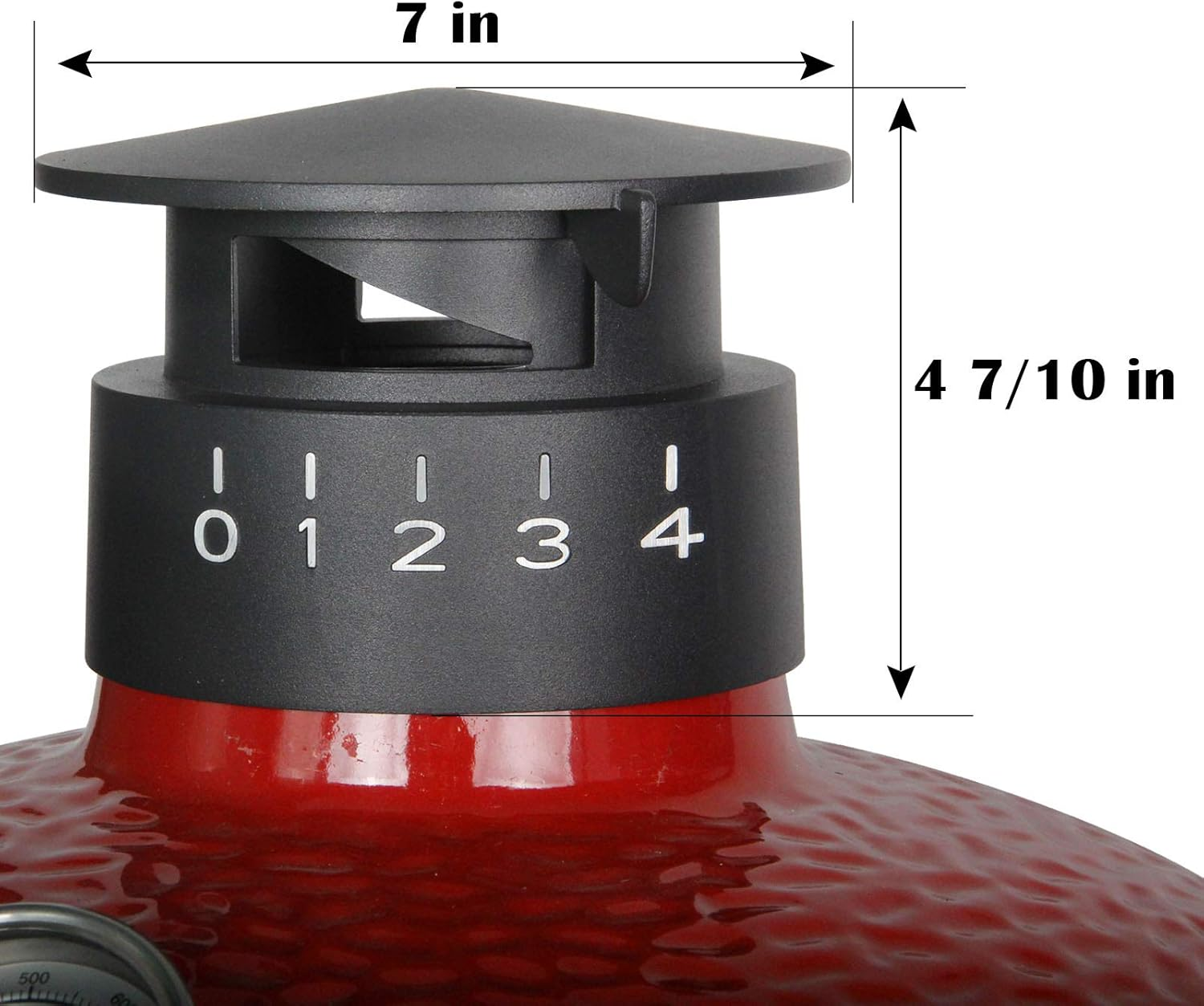 Umbrella Cast Iron Cap for Kamado Joe Classic & Big Joe Series - Replacement Dual Function Metal Chimney Top Parts image number 1