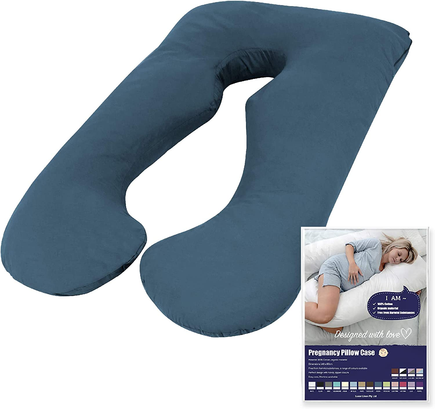 Woolcomfort Australian Made Pregnancy/Maternity/Nursing Pillow Pillowcase (Ocean Pillowcase ONLY)