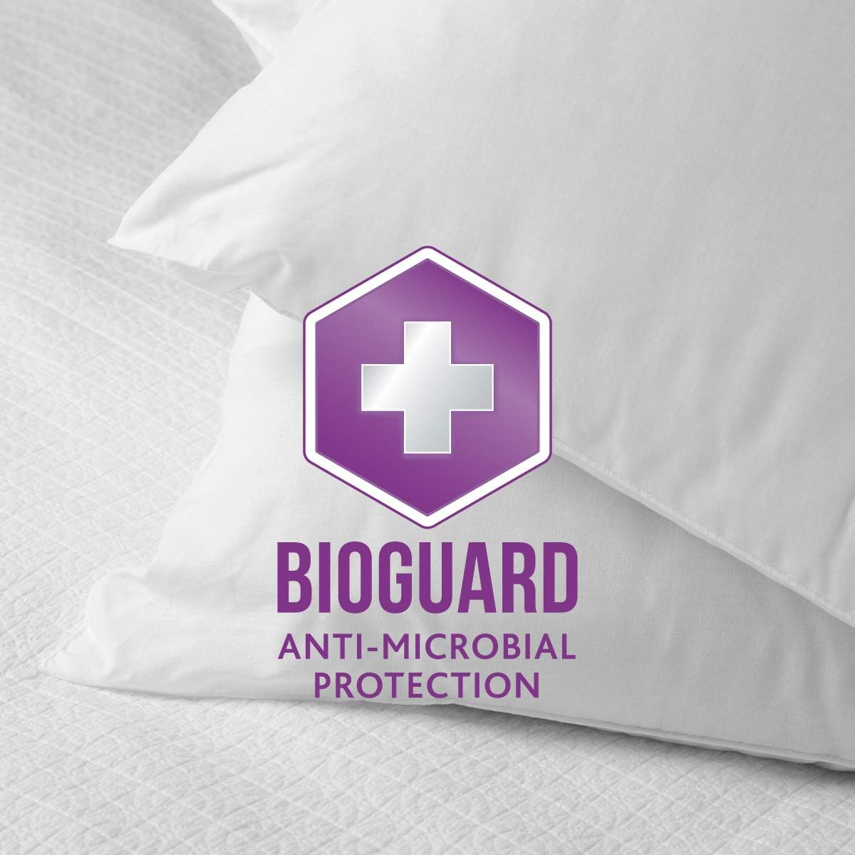 Tontine Comfortech Coolmax Memory Foam Pillow &ndash; Medium Support, Softness & Height &ndash; Moisture-Wicking Coolmax Cover, Anti-Microbial Protection &ndash; Hypoallergenic & Machine Washable image number 5