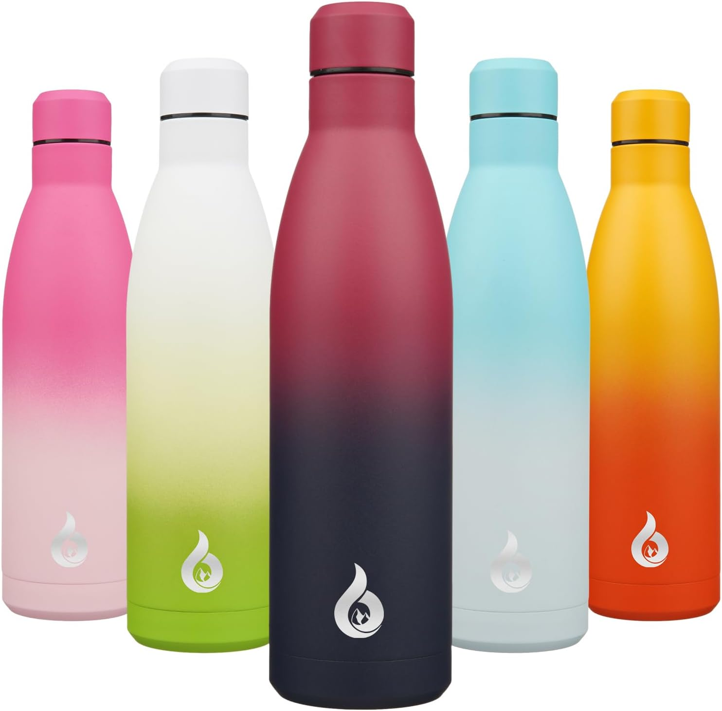 BJPKPK Stainless Steel Water Bottles, 750Ml Insulated Reusable Metal Water Bottle, Keep Cold and Hot, Sea Salt