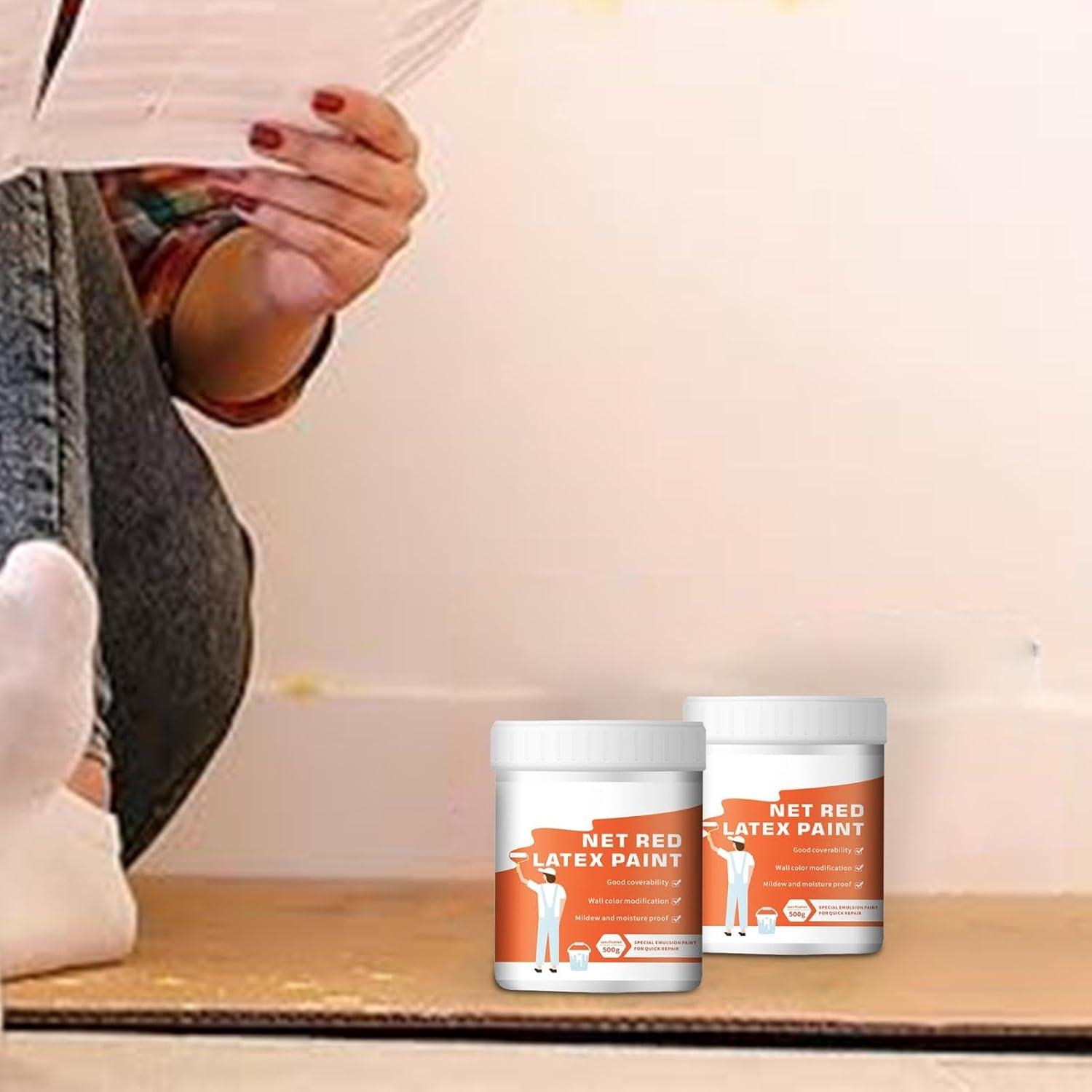 Spackle Wall Repair Kit - Wall Primer with Scraper - Odorless Safe Wall Paint with Scraper for Creak Damage, Repair Nail Holes, Cracks and Peeling image number 5