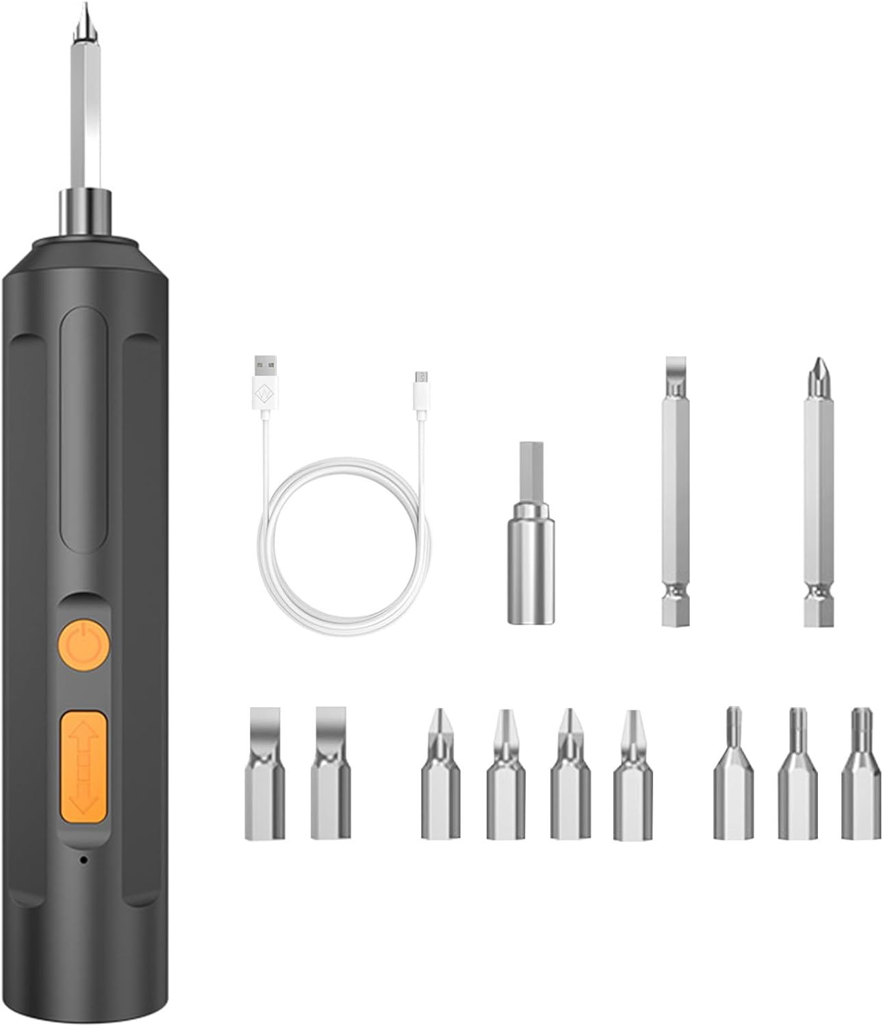 Cordless Electric Screwdriver, 3.6V Rechargeable Mini Power Screwdriver with 14 Pcs Accessories, USB Charging, 3Nm Screw Gun, Mini Carrying Screwdriver Set image number 2