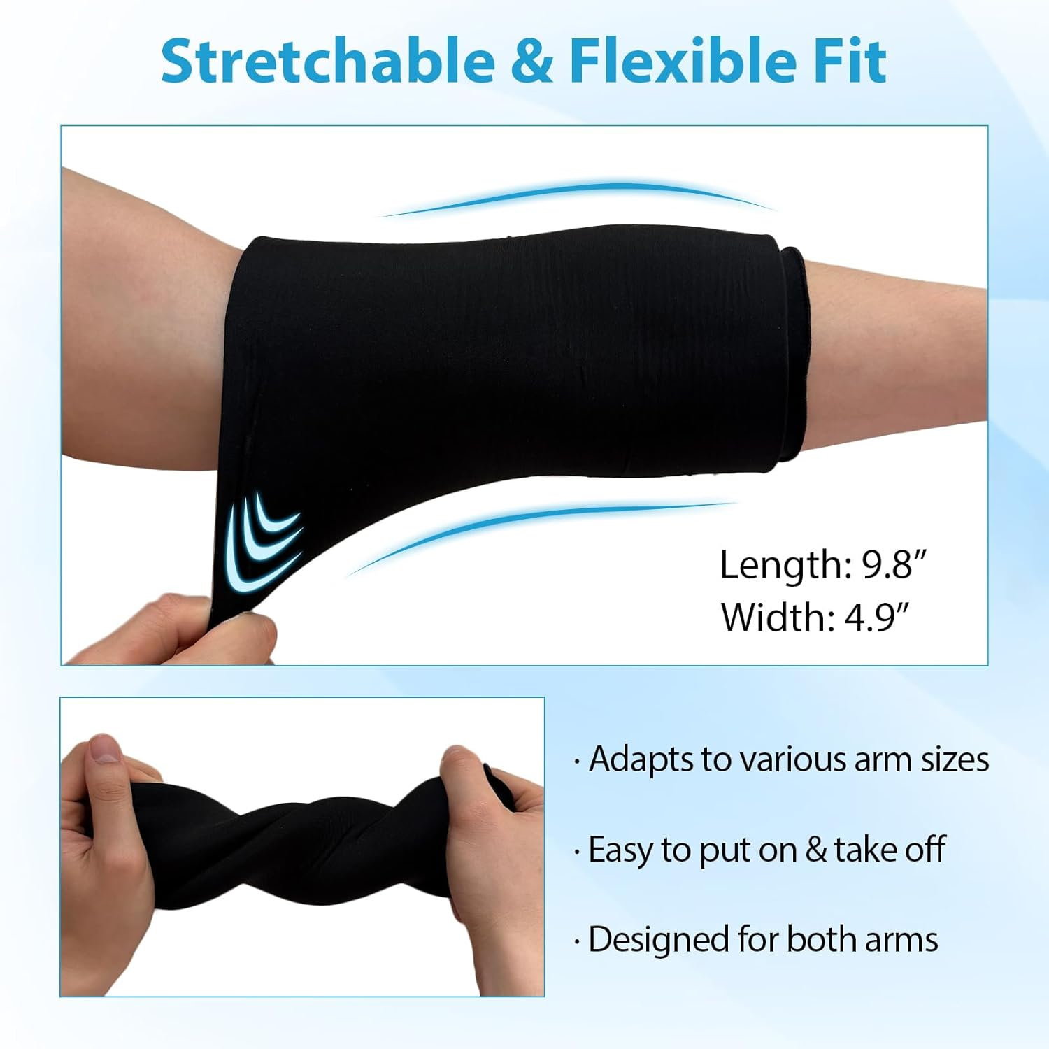 Elbow Ice Pack Wrap Reusable Gel Ice Sleeve for Arm Injuries, Tendonitis & Tennis Elbow, Flexible Hot Cold Compression Ice Sleeve for Pain Relief & Recovery, Fits for Both Arms image number 1