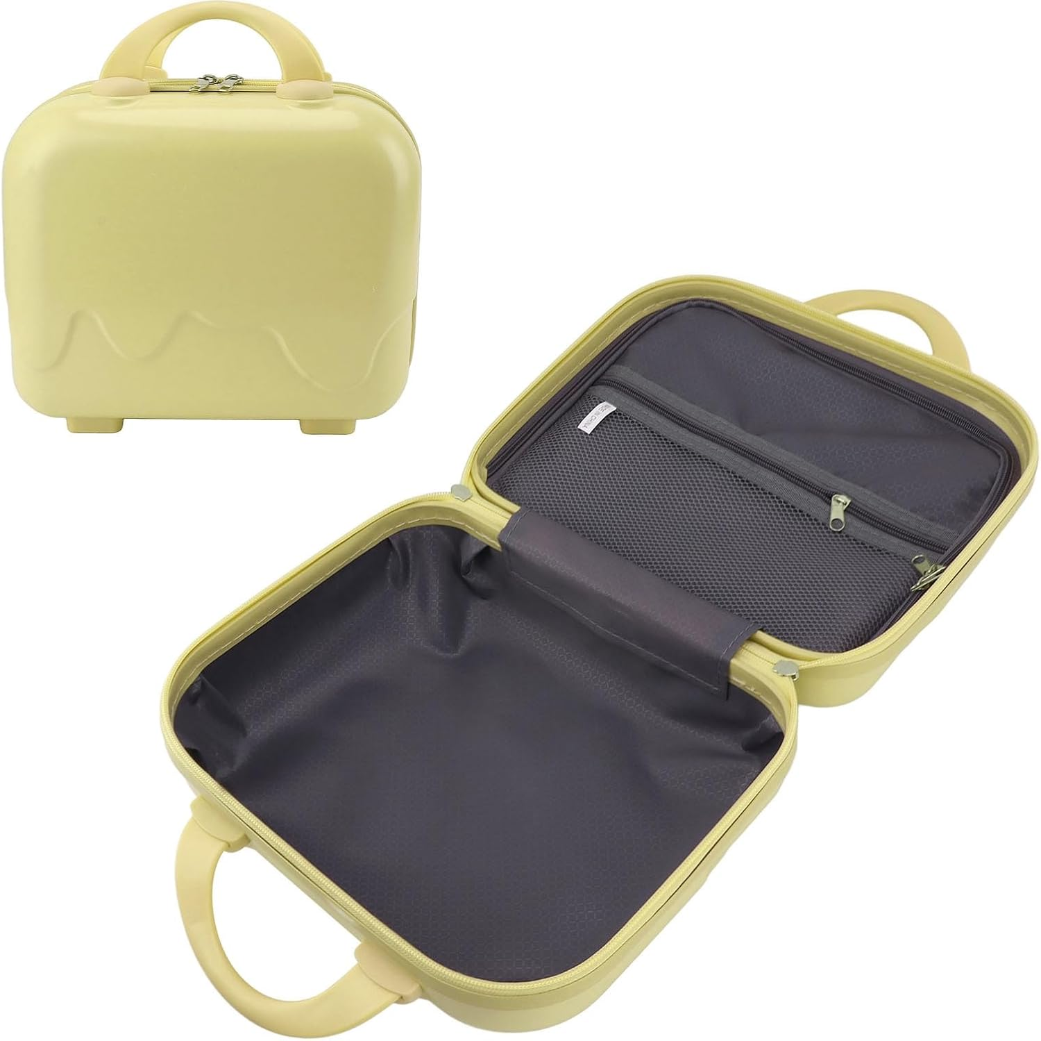 Carry on Luggage, 14 Inch Cosmetic Case for Travel (Yellow) image number 5
