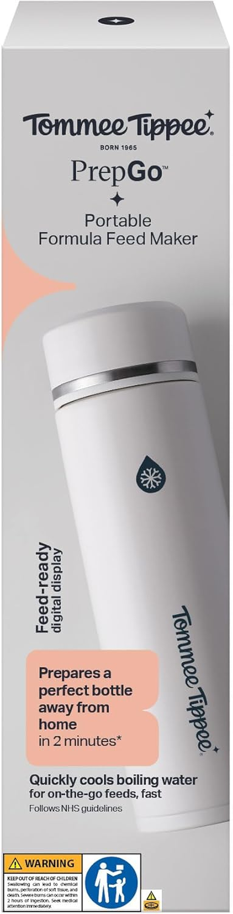 Tommee Tippee Prepgo Formula Feed Maker, Portable Cooling Flask with LED Digital Temperature Display, Travel Friendly Bottle Preparation in 2 Minutes