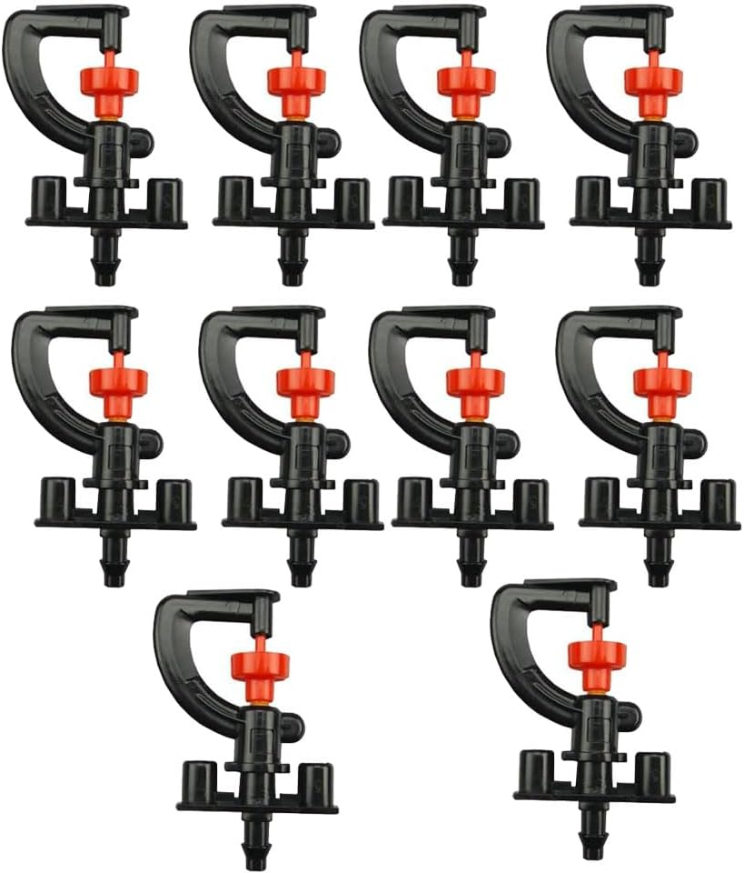 10 Pcs Micro Rotating Sprinkler Micro Nozzle Sprinkler Plant Irrigation Atomising Drip System Micro Rotor Sprinkler for Greenhouse(G-Type Micro Rotating Sprinkler) image number 6