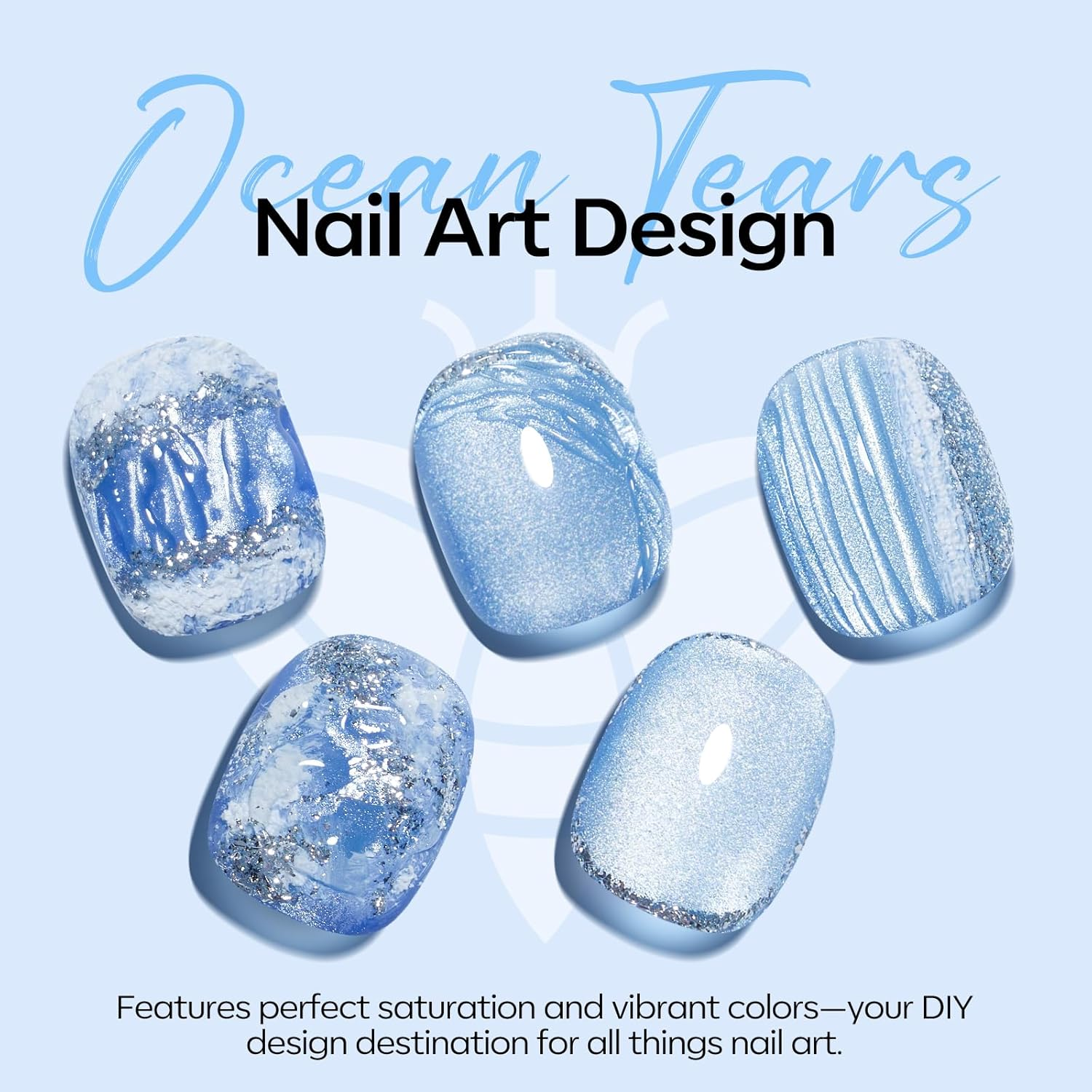 Modelones Cat Eye Gel Nail Polish Set, 6 Colors Light Baby Blue Green 9D Cat Eye Glitter Gel Polish with Magnetic Stick Summer Soak off LED Manicure DIY Salon Gift Starter Kit image number 4