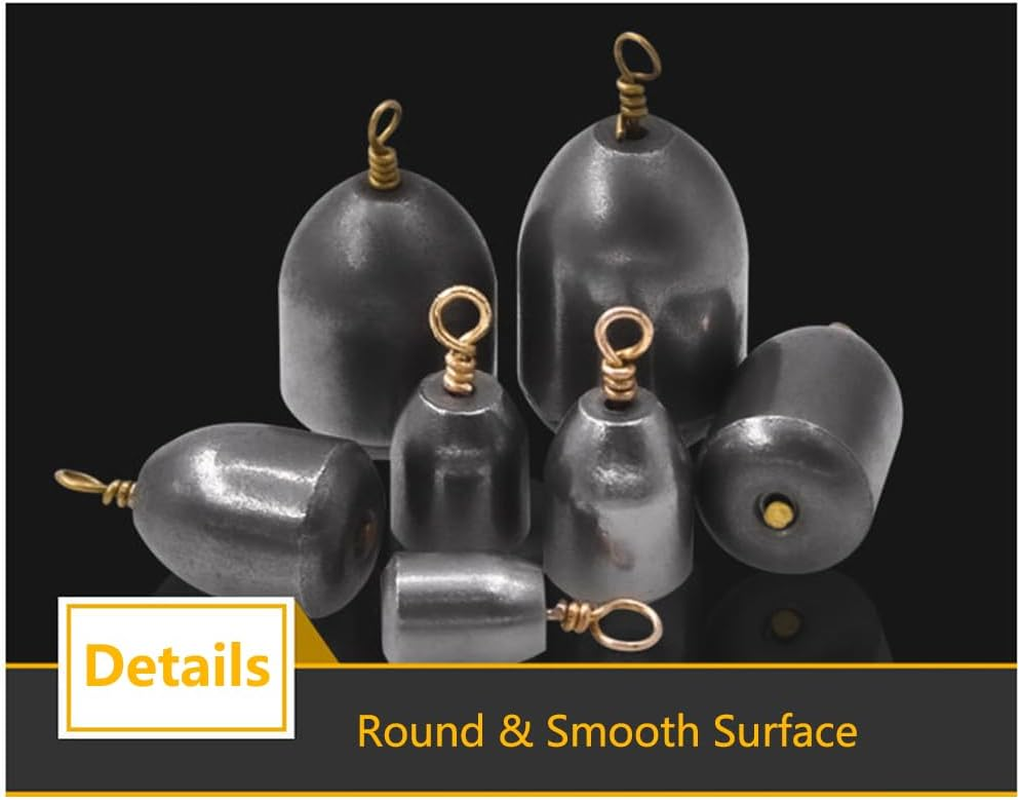 Fishing Sinker Weights Assortment Kit, 3.5G/5G/7G/10G/14G Iron Sea Fishing Sinker Weights Set for Outdoor Fishing, Pack of 50 image number 6