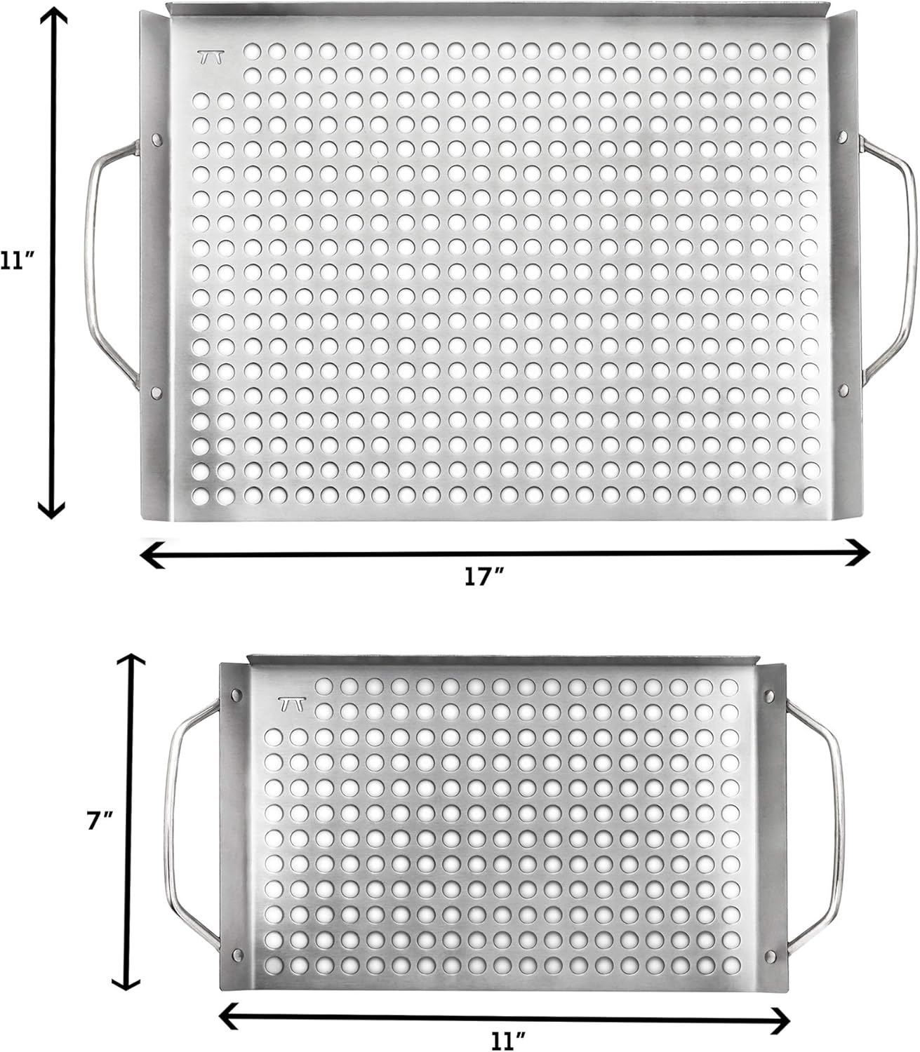 Outset 76630 Stainless Steel Grill Topper Grid, Set of 2, 11"X7" and 11"X17" image number 6