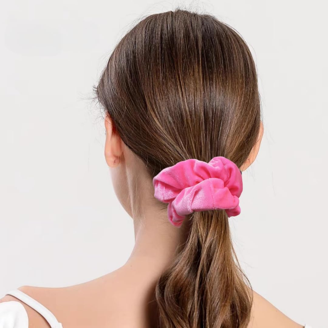 Pack of 8 Neon Women'S Hair Bobbles Velvet Hair Scrunchies Rubber Bands Colourful Elastic Hair Bands for Girls Women Hair Accessories image number 2