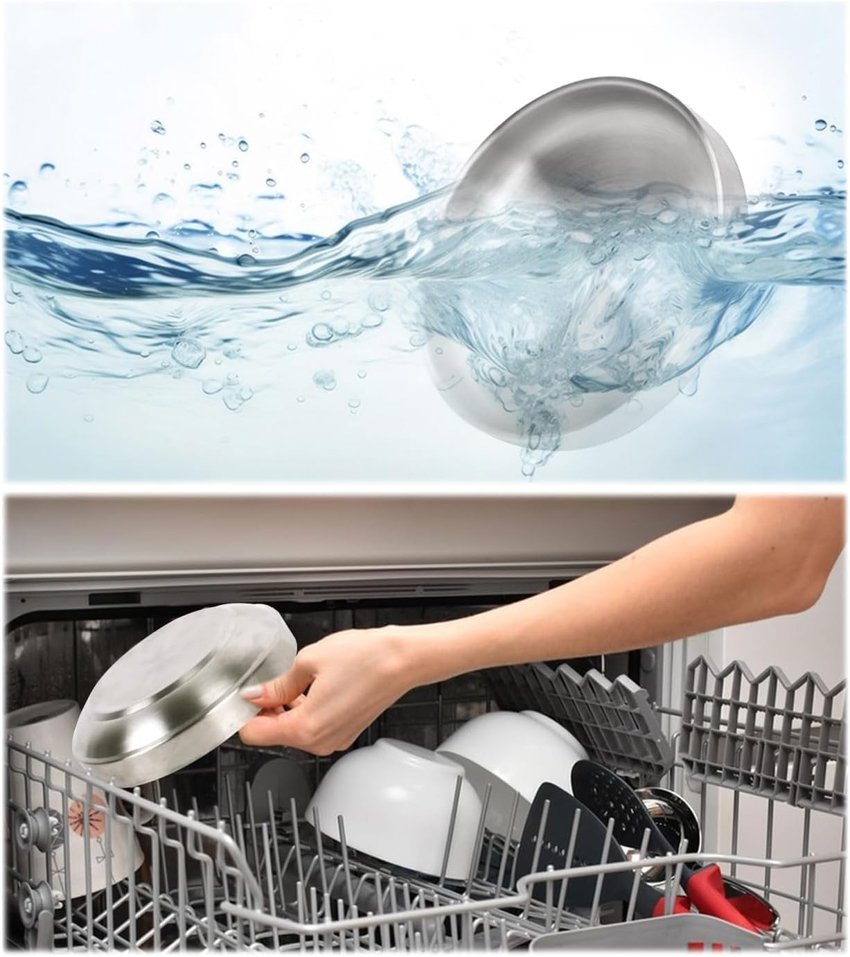 Pack of 2 Stainless Steel Cat Bowls, Metal Flat Feeding Bowl for Cats and Cats, Drop-Proof Cat Bowl, Wide, Flat, Easy to Clean, 14 Cm Wide Bowl, Perfect for Beards image number 1