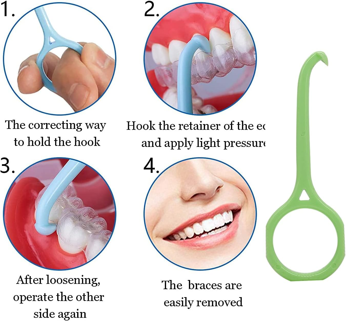 Glaais Aligner Removal Tool 4 Pack, Invisible Removable Braces Disassembly Tool, Hygienic Easy-Clean Oral Care Accessory, Non-Slip Design Lightweight for Daily Use & Travel (4 Colors) image number 5