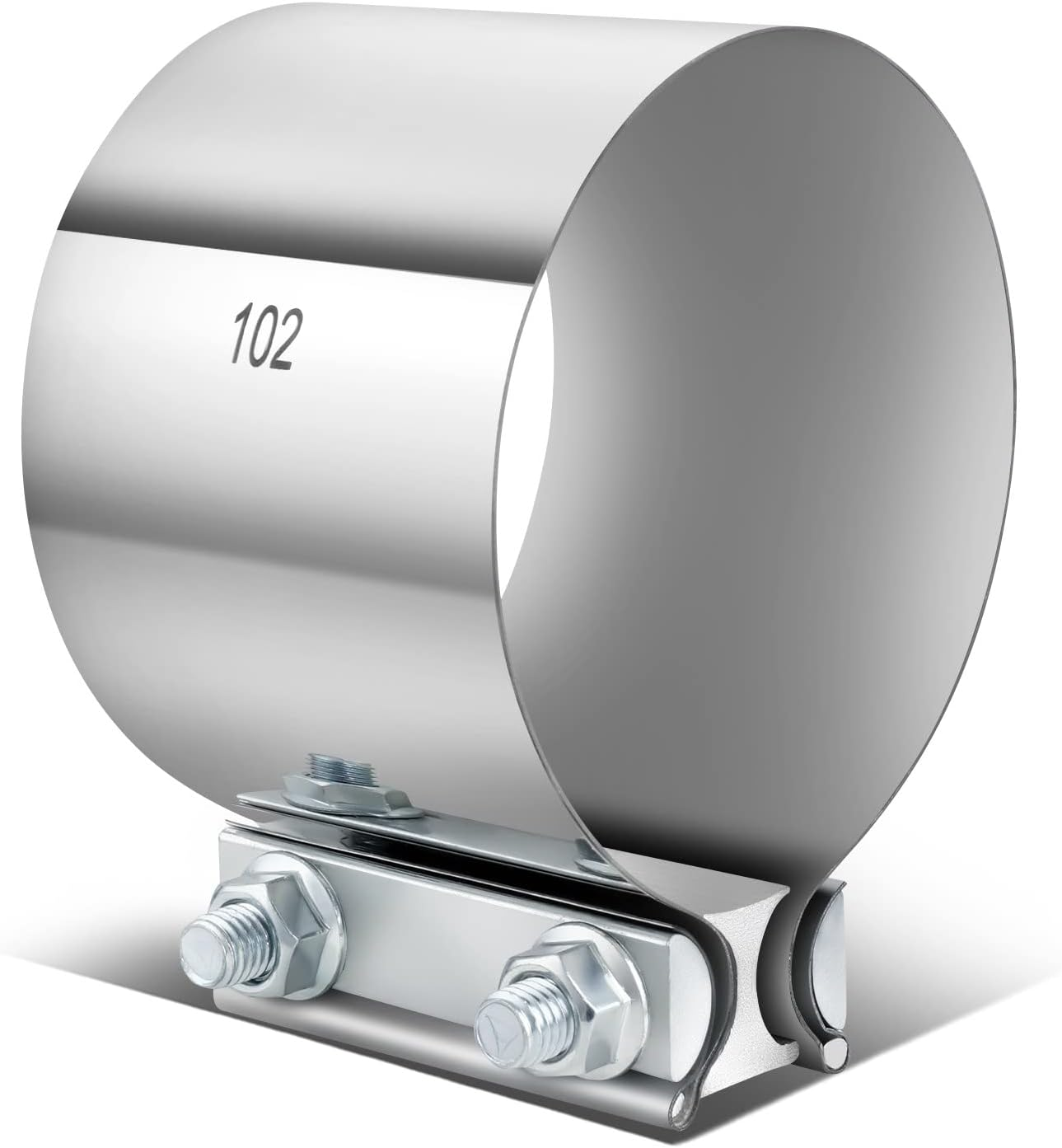 2.5 Inches ID Butt Joint Band Exhaust Muffler Seal Clamp Sleeve, Universal Use for 2.5" Outer Diameter Pipe, Stainless Steel