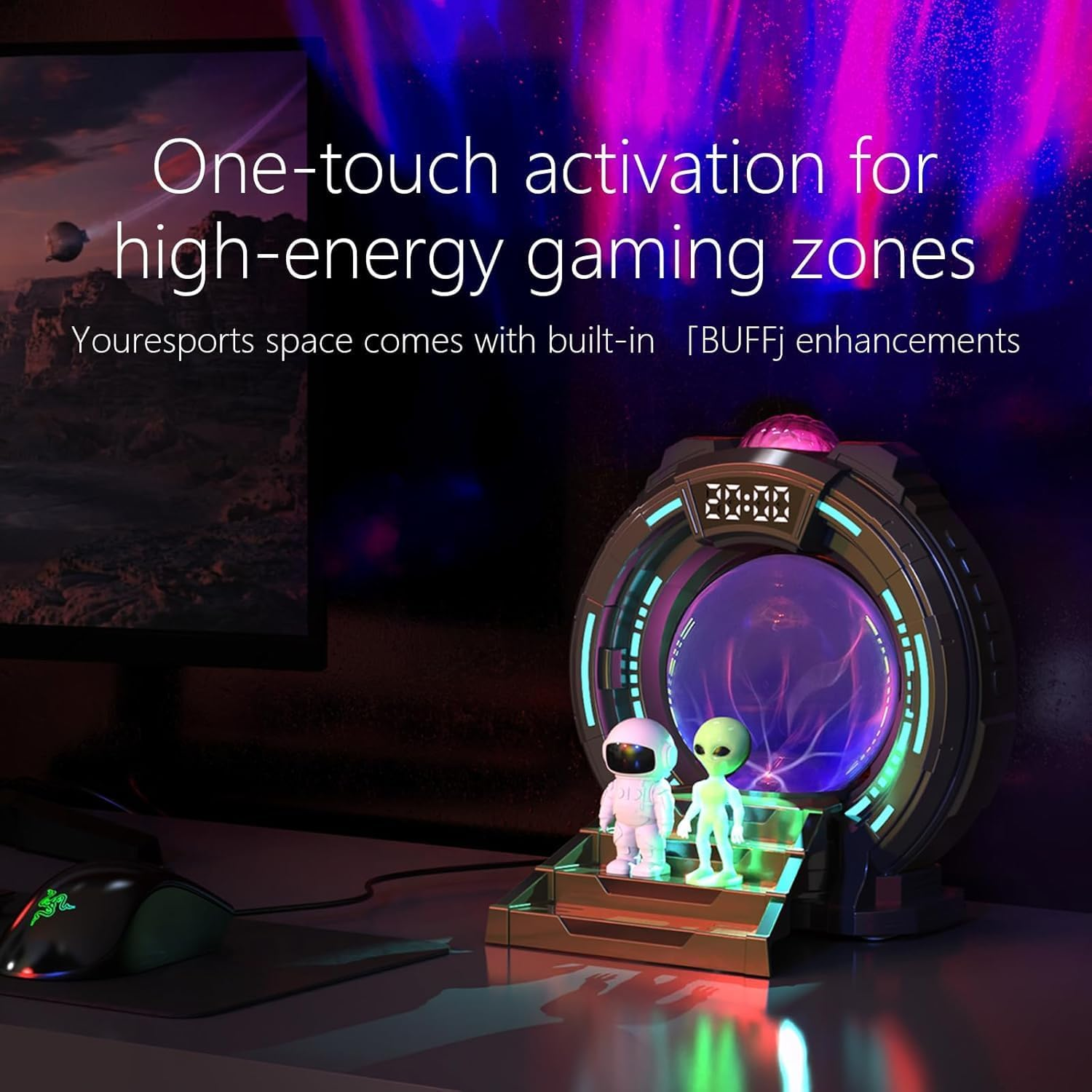 Star Projector Night Light Aurora Projector with Bluetooth Speaker, Remote Control, Alarm Clock, 8 White Noise, Plasma Ball, Alien Astronaut, Projector for Bedroom Decor Christmas Birthday Gifts image number 4