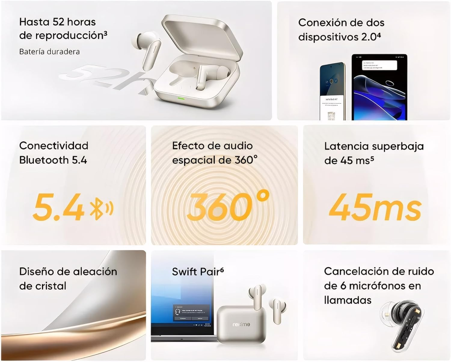 Realme Buds Air 7, 12.4Mm Dynamic Bass Drivers, 52Hrs Playtime, 52Db Hybrid ANC, 6 Mic ENC, 45Ms Low Latency, 360&deg; Spatial Audio, Hi-Res LHDC, IP55 Dust & Water Resistant, BT V5.4 - (Lavender Purple) image number 1