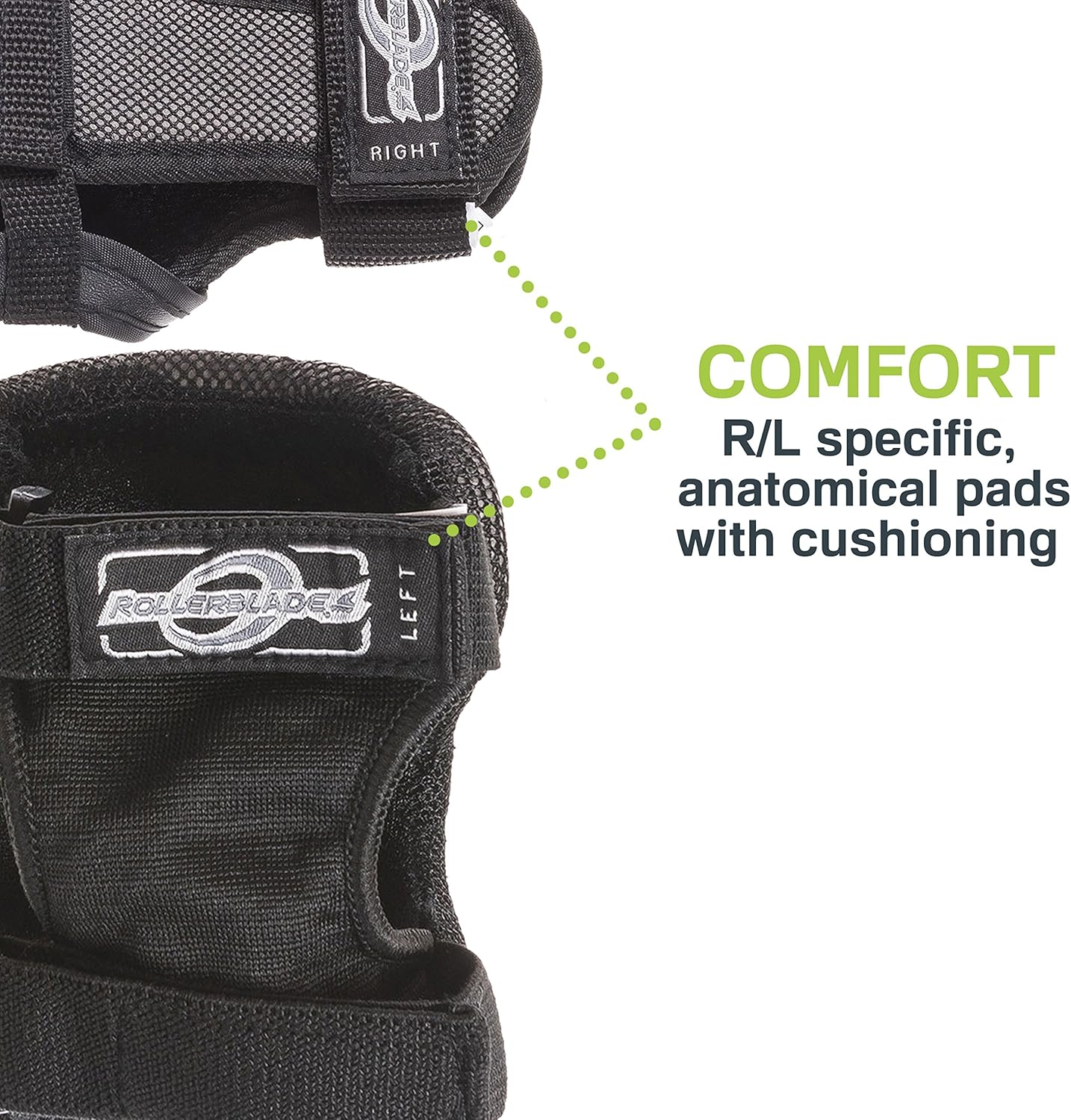 Rollerblade Bladegear XT Junior 3 Pack Protective Gear, Knee Pads, Elbow Pads and Wrist Guards, Multi Sport Protection,Youth, Black image number 3