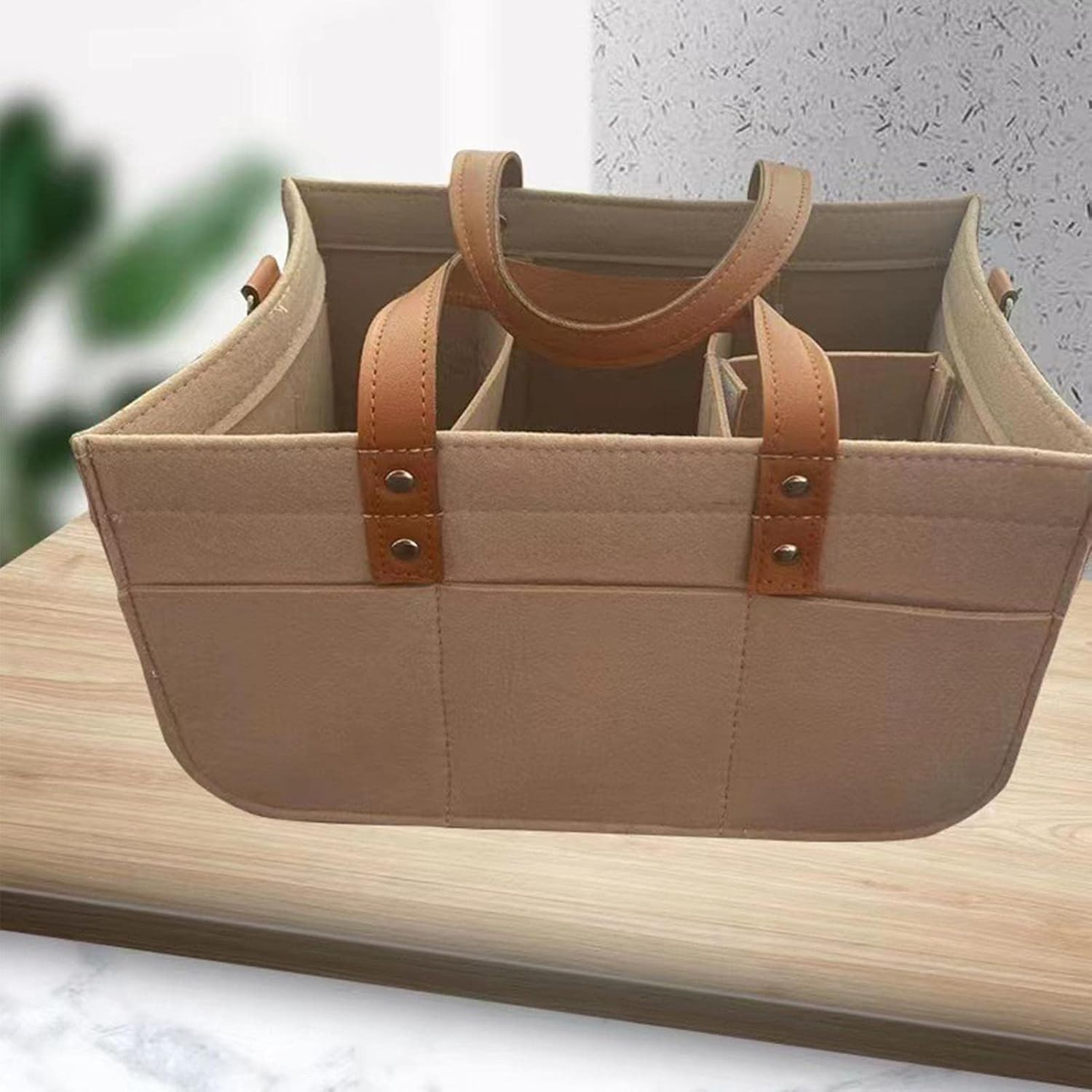 Large Capacity Baby Diaper Caddy Organizer, Nursery Storage Bin, Diaper Caddy Organizer with Multiple Compartments Handles, Portable Large Baby Basket, Nursery Baby Organizer for Travel - Dark Gray image number 4