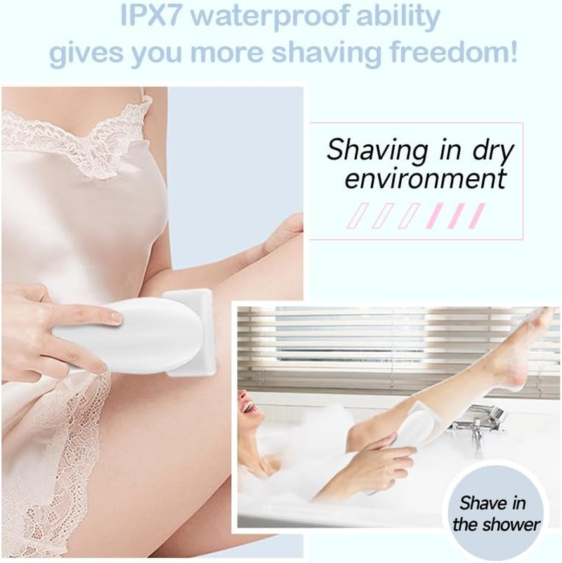 Haokry Electric Razor for Women, Silk Glide Epilator for Painless Hair Removal, 3-In-1 Lady Shaver for Legs, Face, Bikini, Rechargeable Wet and Dry Use (White) image number 5
