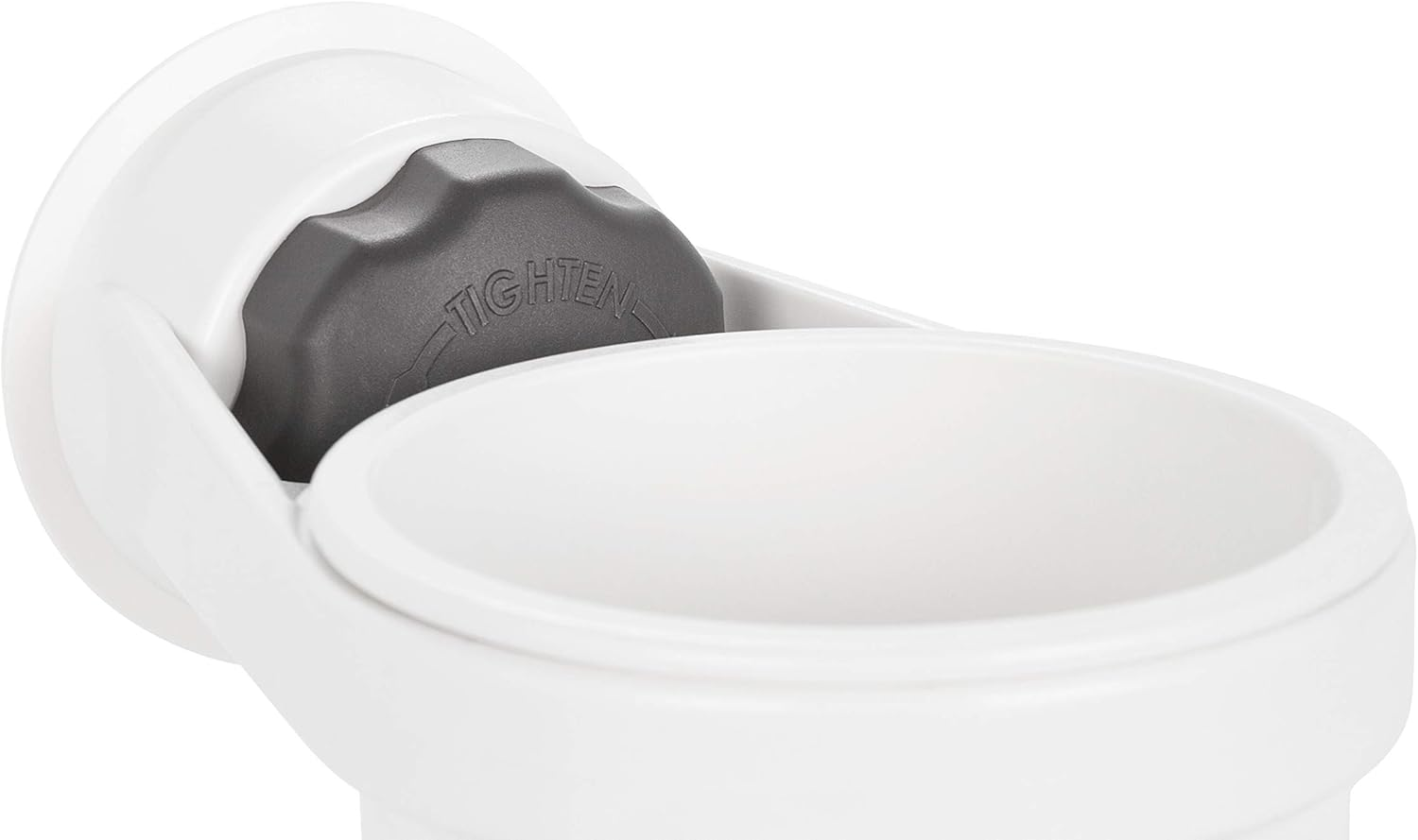 Camco Cup Holder with Mechanical Suction Cup - Provides a Secure Location for Your Beverage - Compatible with Most Cups, Cans, Bottles and Tumblers - White (53084) image number 2