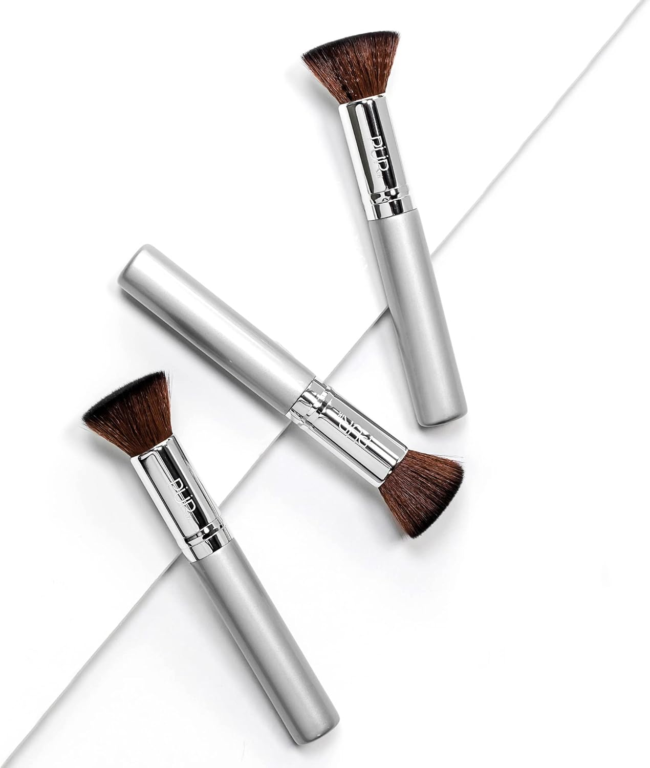 Pur Minerals PUR Cosmetics Chisel Brush - Flat Top Design - Easily Buffs for Soft Focus Finish - Helps Achieve Desired Coverage - Densely Packed Bristles with Synthetic Fibers - Cruelty Free - 1 Pc image number 1