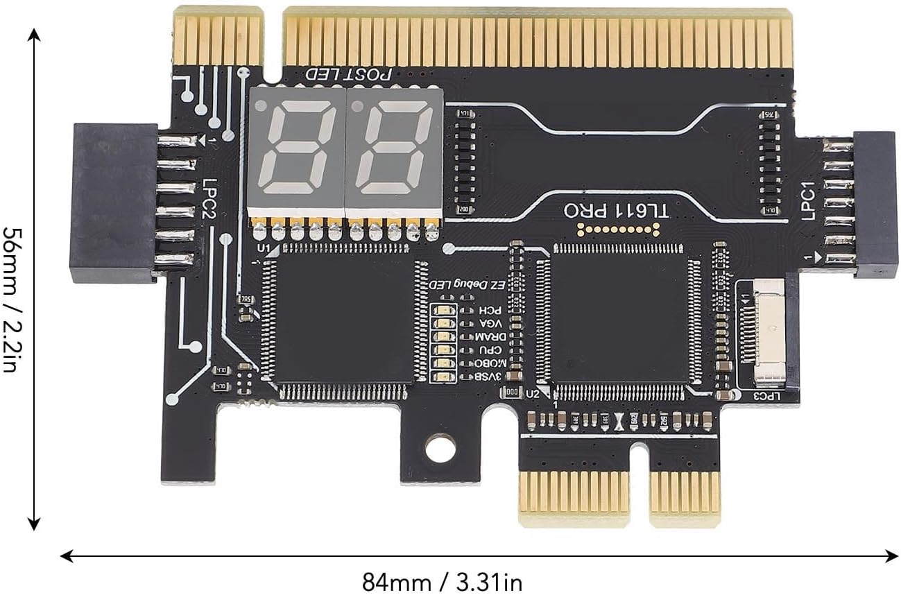 TL611 Pro Motherboard Diagnostic Card, Multipurpose Debug Card with PCI E, LED Indicators, Suitable for Asus, MSI, Gigabyte, Black, Mainboard CPU Memory VGA Module Mainly Used image number 3