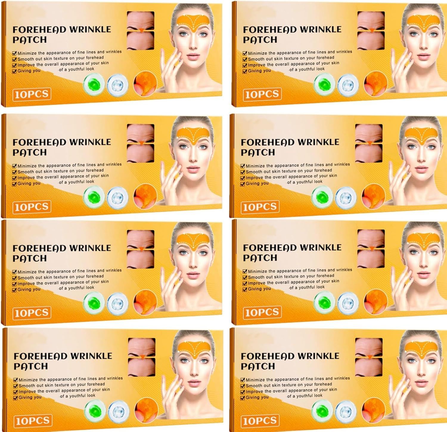 Forehead Wrinkle Patches, Overnight Anti-Wrinkle Patches for Forehead Fine Lines, Reusable Facial Patches for Smoother Skin, Hydrated, Improves Elasticity，Colleage (10PCS in 1 Box) (6PCS)