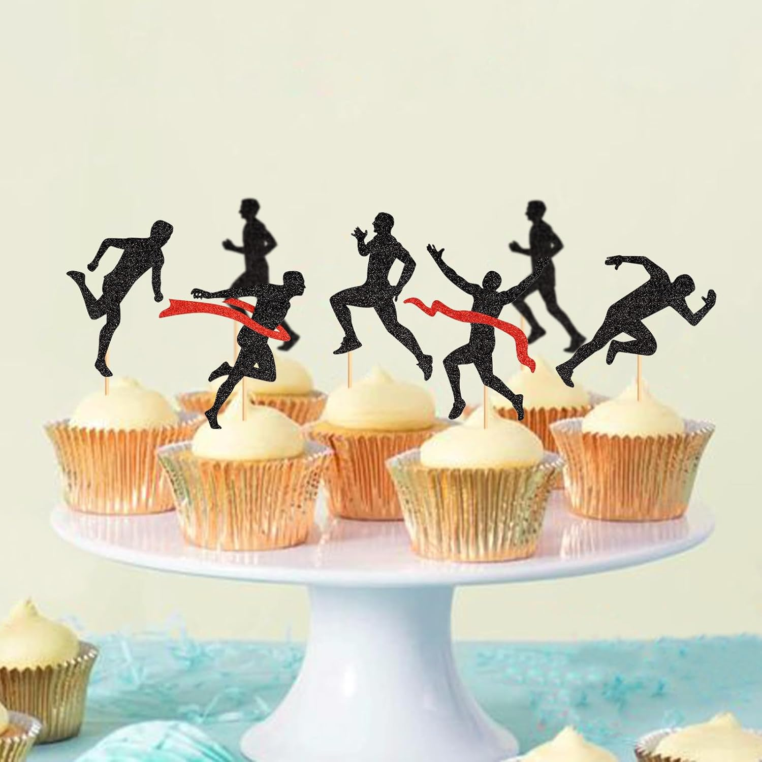 36 Pack Running Cupcake Toppers Sports Fitness Cupcake Picks Sports Health Fitness Theme Running Birthday Party Cake Decorations Supplies