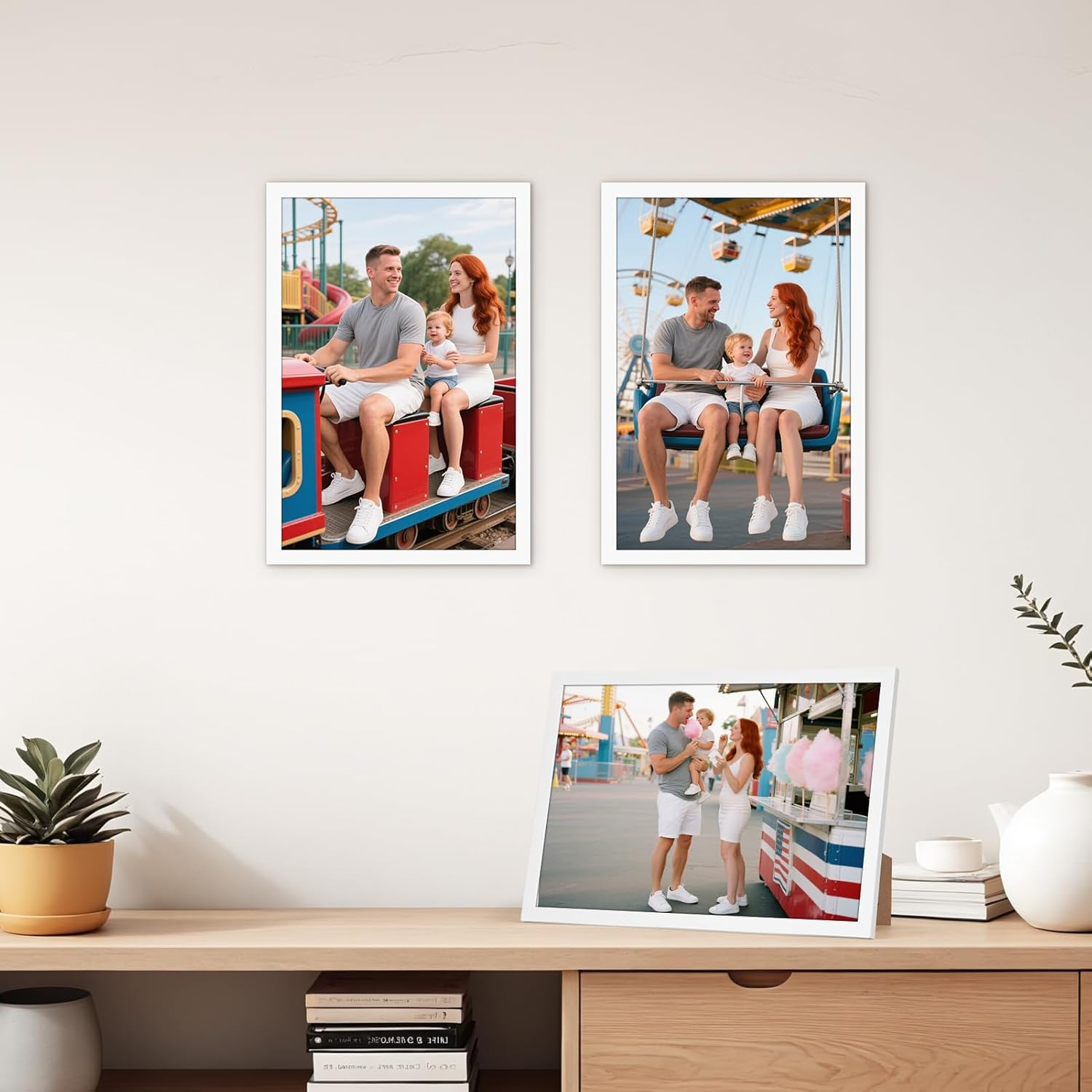 Hoikwo Picture Frame 20 X 30 Cm - White Photo Frames for Wall or Table, Set of 3 Frames for Photos, Pictures, Posters image number 1