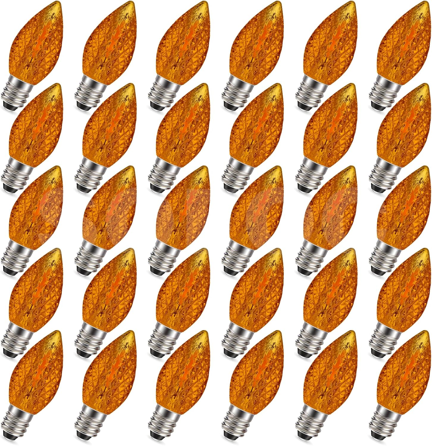 SOFOC E12 C7 30Pcs Crystal Effect LED Christmas Ambient Light Orange for outside Garden House Party Wedding Xmas Tree Decor 220V Plug & Play - Blue image number 6