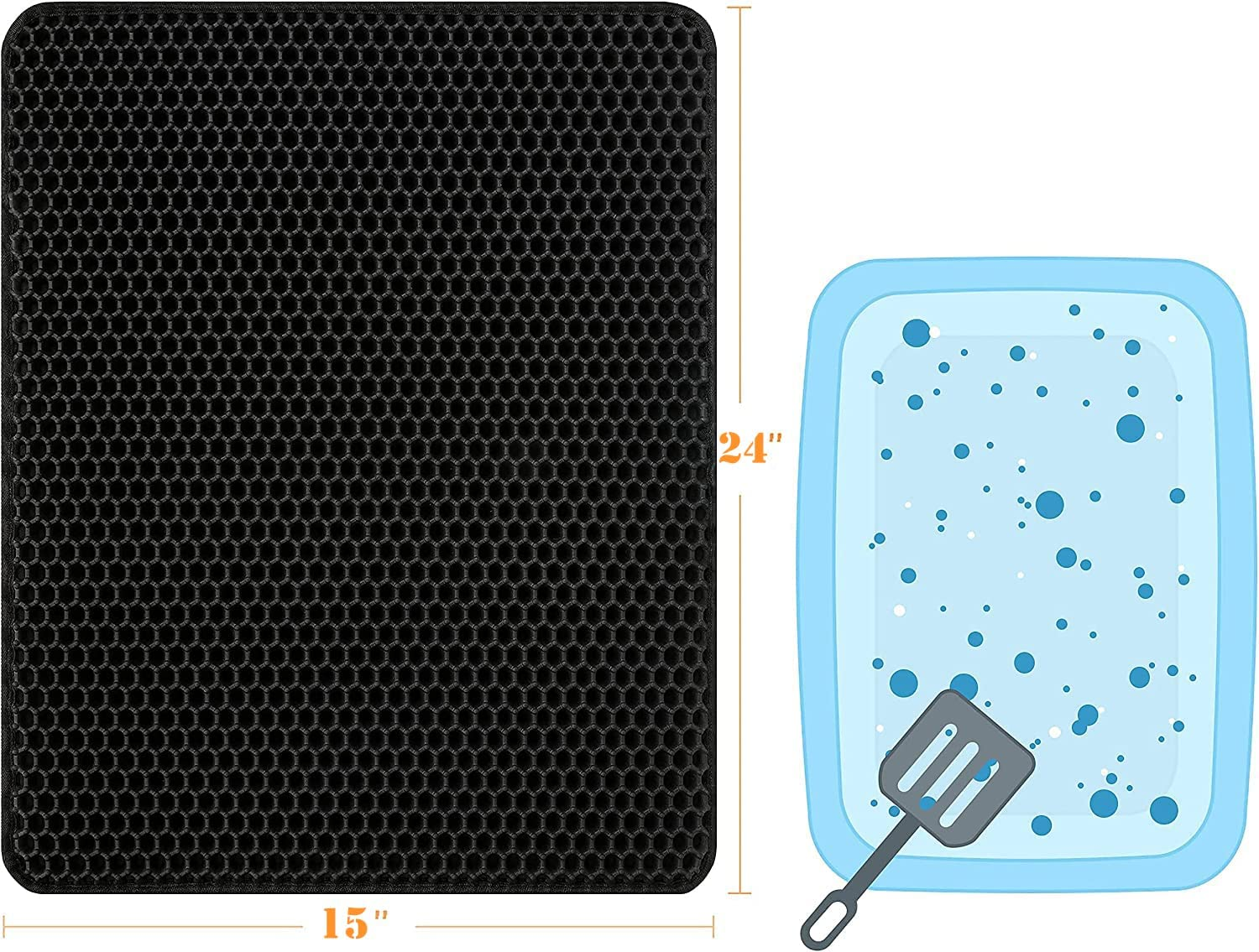 AHYUANBA Cat Litter Mat,Litter Box Mat,Cat Litter Mat Litter Trapping Mat, Urine and Water Proof Material,Easy to Clean and Wash image number 2