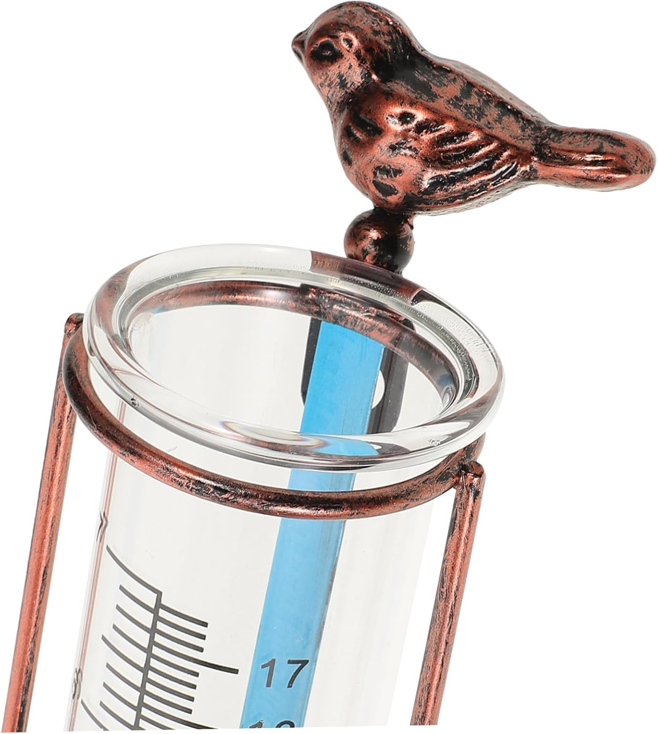 Ibasenice Elegant Brass Replacement Rain Gauge Tube Glass with Red Gasket for Accurate Garden Lawn Rainfall Measurement Graduated Outdoor Tool image number 1