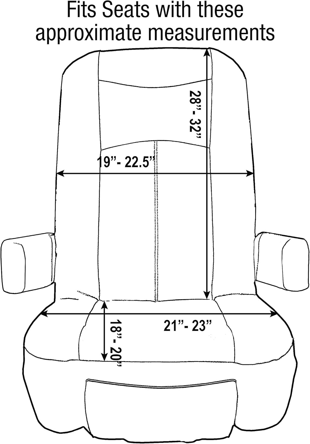 C8958, Motorhome Seat Cover, Gripfit+, Fits Most Seats, 2-Pack, Black image number 3