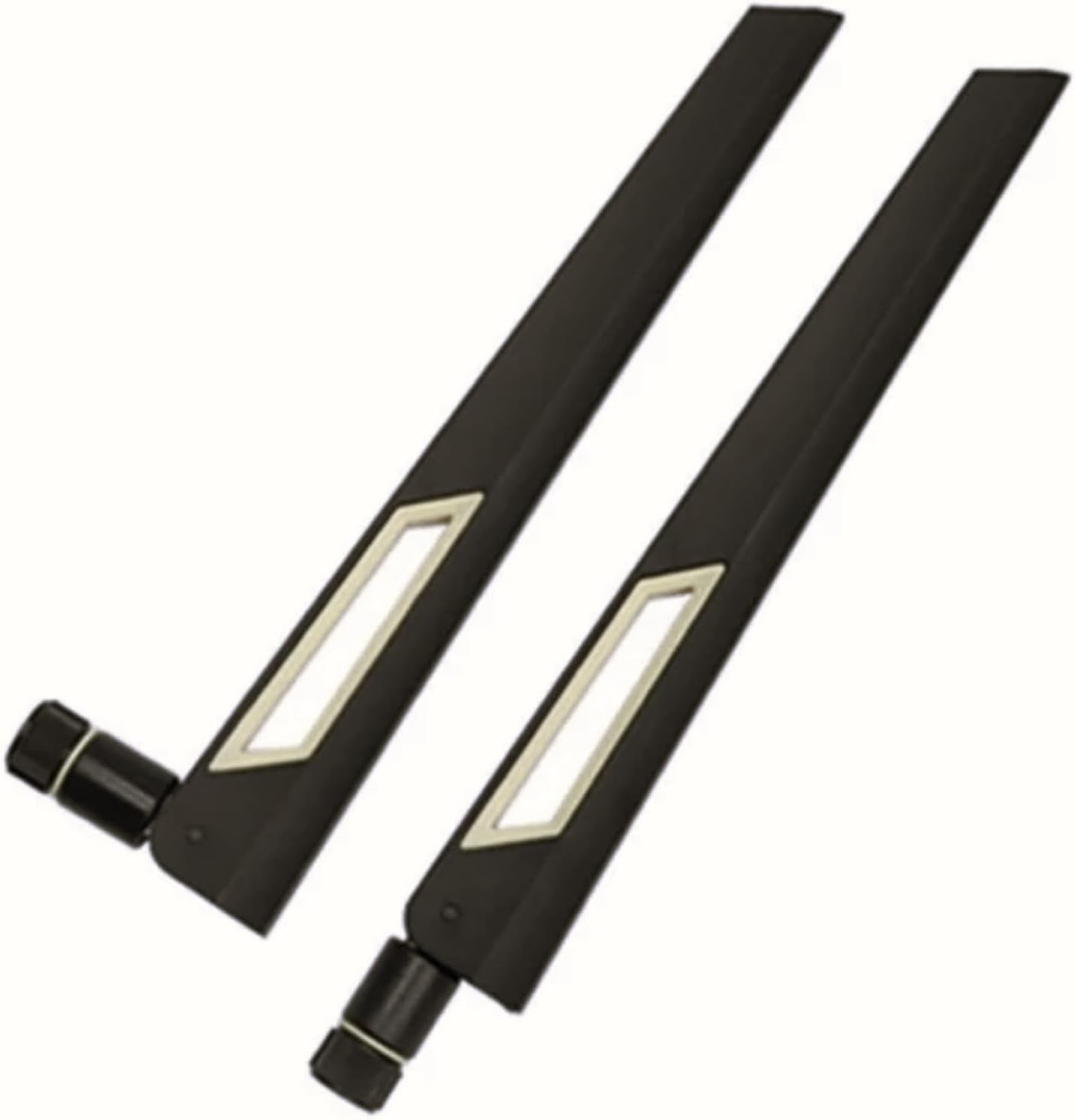 Black and Red 10Dbi Dual Band Signal Booster Wi-Fi Antennas (2.4Ghz/5Ghz-5.8Ghz) with SMA Male Connector for Wireless Camera, Router, Hotspot - 2 Pack