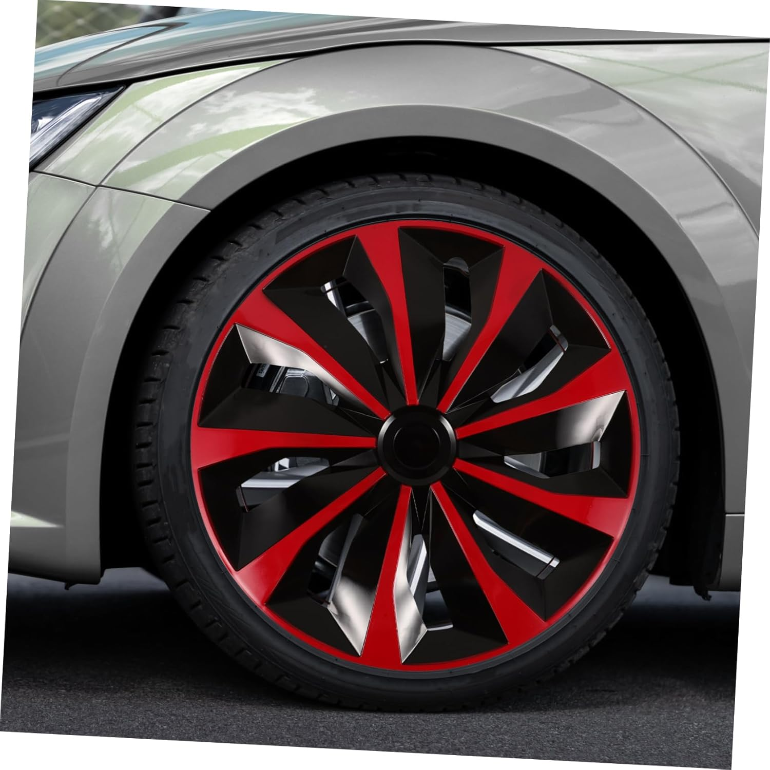 GETAJGHSD Universal 14-Inch Car Hubcaps Replacement Wheel Hub Covers Steel Alloy Hub Caps for Automotive Vehicles