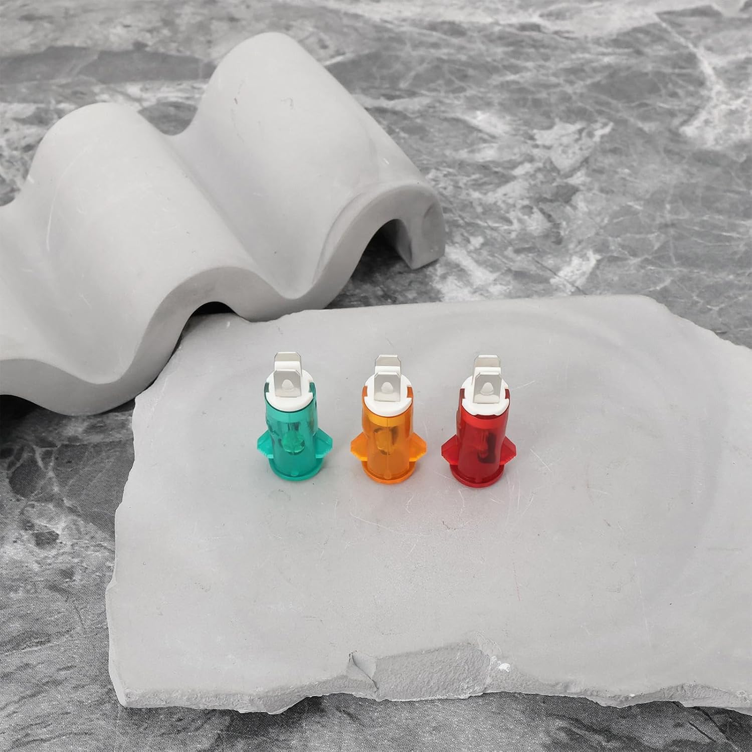 SING F LTD 12PCS Car Warning Lights Lamp 12V MDX-11A 10.6X31.1X4.6Mm Mounting Hole Diameter 10Mm LED Indicator Signal Lamp Red/Green/Orange image number 4