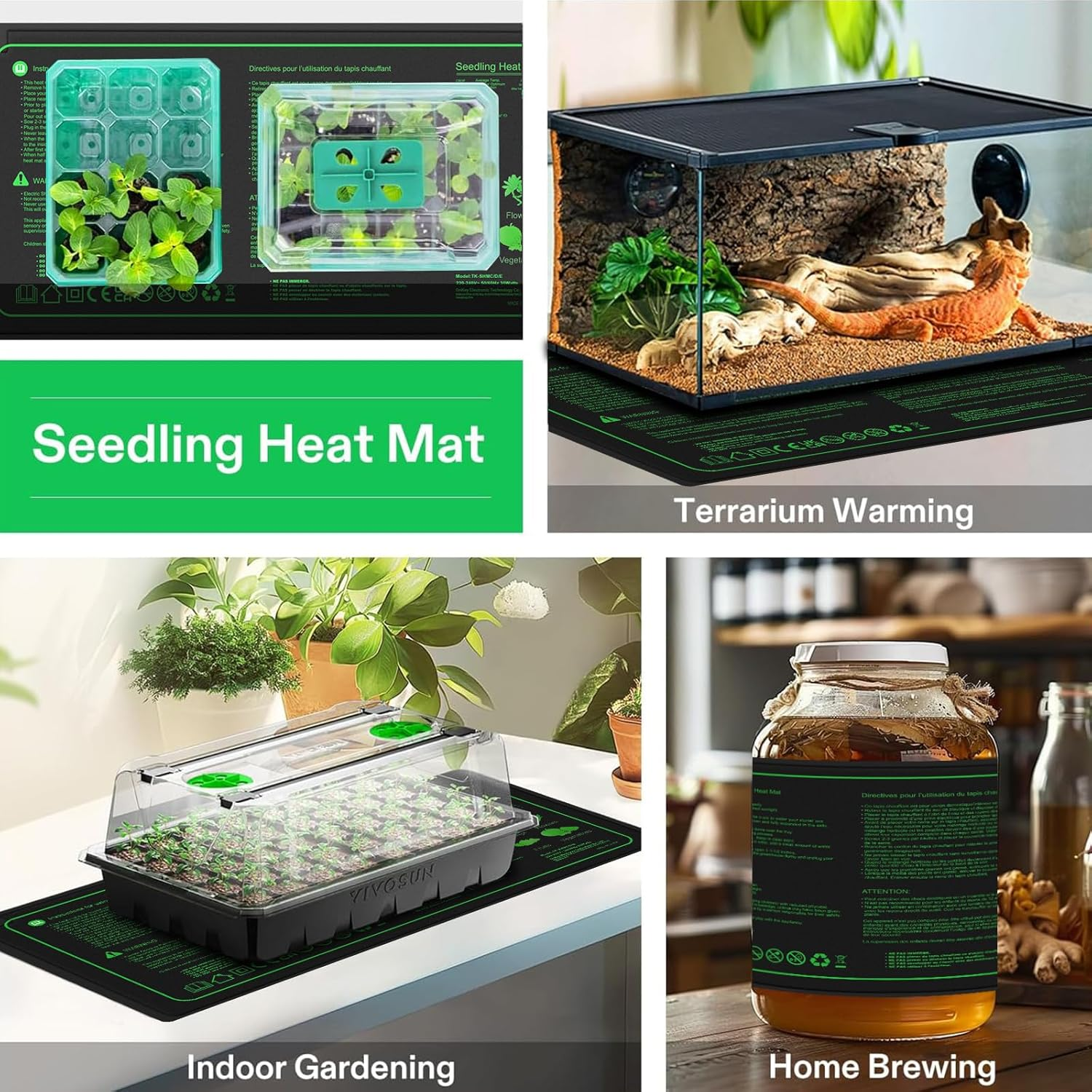 Koreal Seedling Heat Mat with Thermostat Controller, 25Cm X 50Cm Heat Mats for Seed Starting, 1 Pack Seed Heating Mat for Indoor Growing,Brewing and Seed Germination image number 4