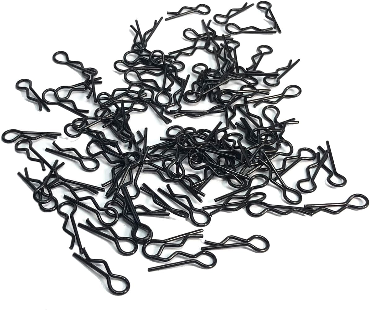 100PCS Black Universal RC Car Body Shell Pin R-Type Clips Compatible with 1/8 1/10 1/16 Scale Redcat HPI Himoto HSP Exceedrc Car Truck Buggy (For 1/10) image number 2