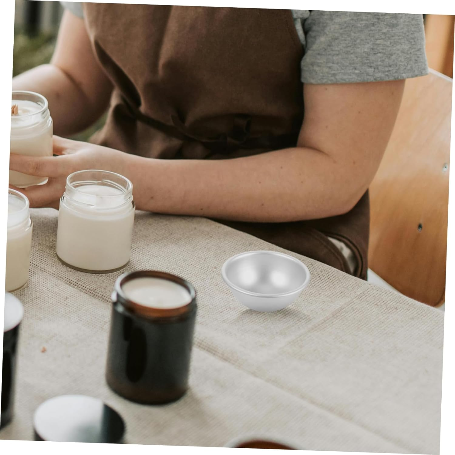 24Pcs DIY Bath Bomb Molds Bath Salt Molds Semicircular Aluminium Alloy Easy Clean Home Professional image number 5