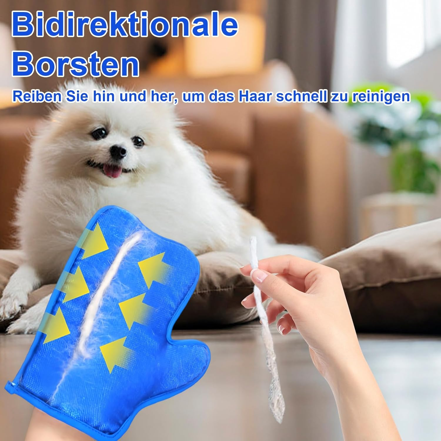 Pet Hair Remover Glove, Static Pet Hair Remover Glove, Reusable Cat Hair Remover, Breathable Dog Hair Removal for Removing Dogs and Cats Fur from Sofa, Carpet, Clothing, Pack of 2 image number 2