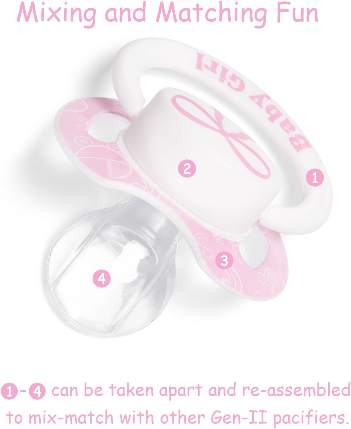 Littleforbig Bigshield Generation-Ii Adult Sized Printed Pacifier Baby Girl Pattern image number 3