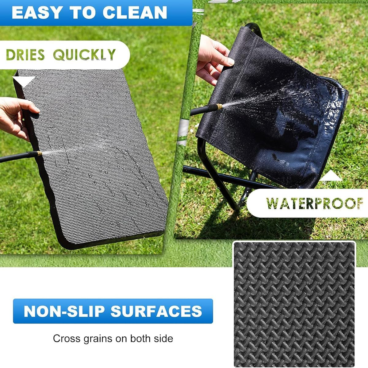 CLOUDSEASON Kneeling Pad with Stool 2 in 1 Foldable Garden Stool Includes Anti-Slip Gloves Ergonomic Comfort Design for Gardening, Camping Fishing Household Chores Painting & More image number 6