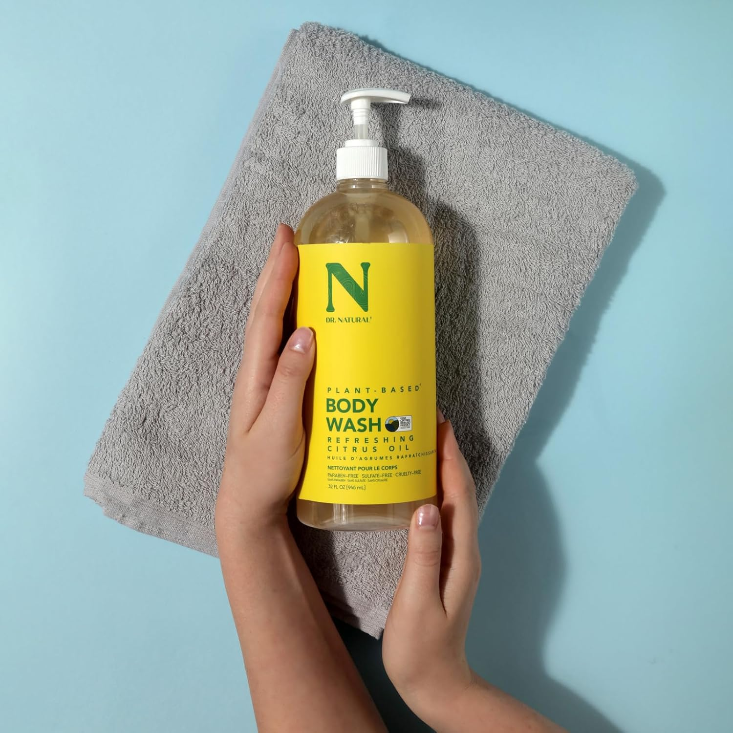 Dr. Natural Refreshing Citrus Oil Body Wash - Dry Skin Moisturizing Natural Body Wash with Shea Butter and Coconut Oil - for Family and Pets - 946 Ml image number 4